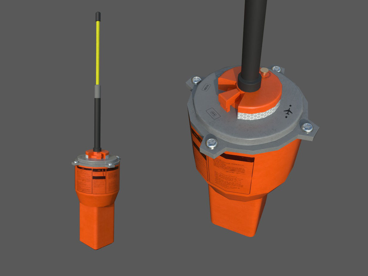 Emergency aircraft radio beacon 3D asset CGTrader