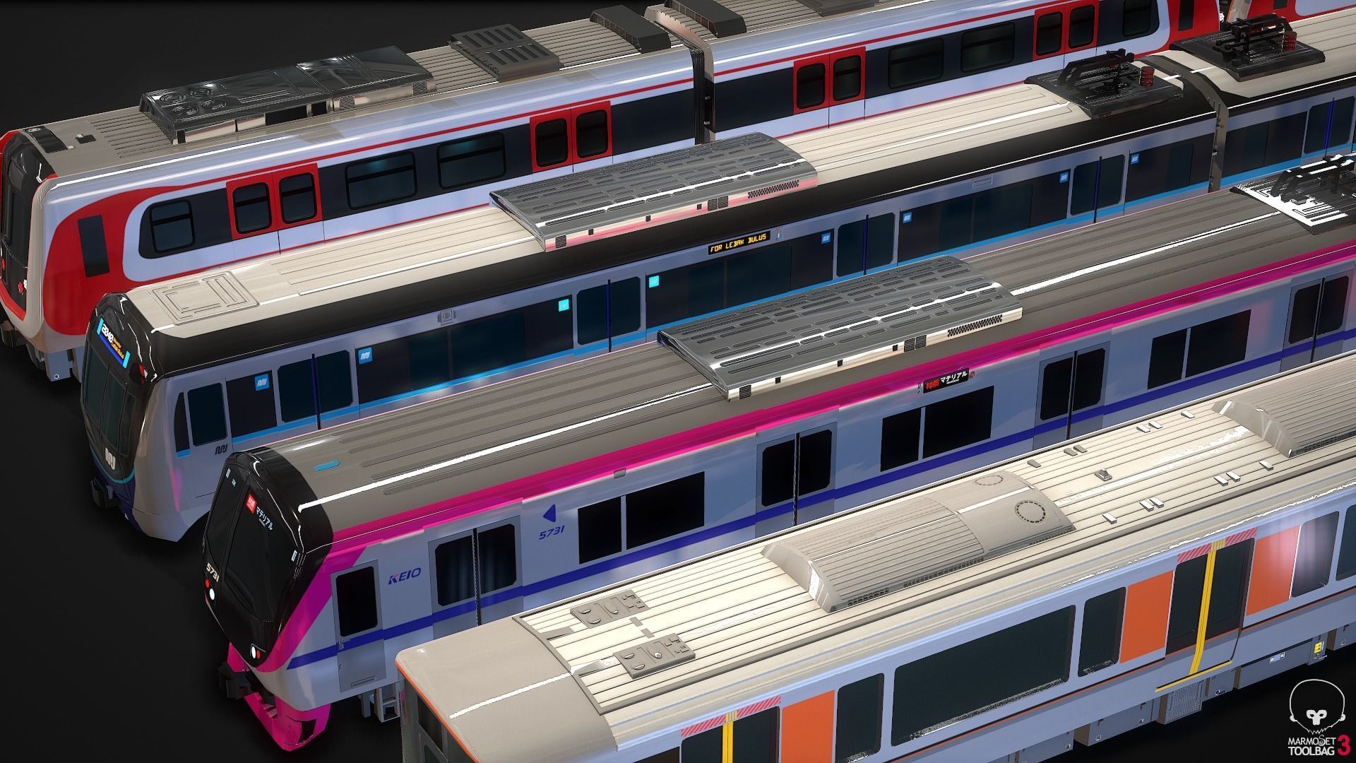 Electric Passenger Train Package Vol 1 3D model_4