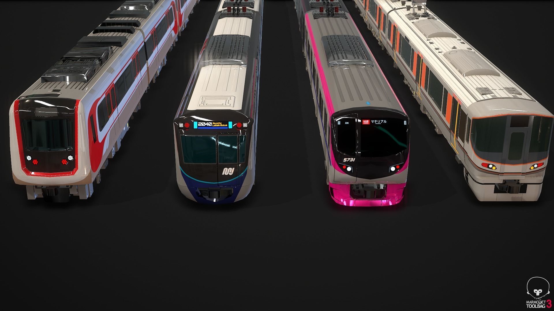 Electric Passenger Train Package Vol 1 3D model_3