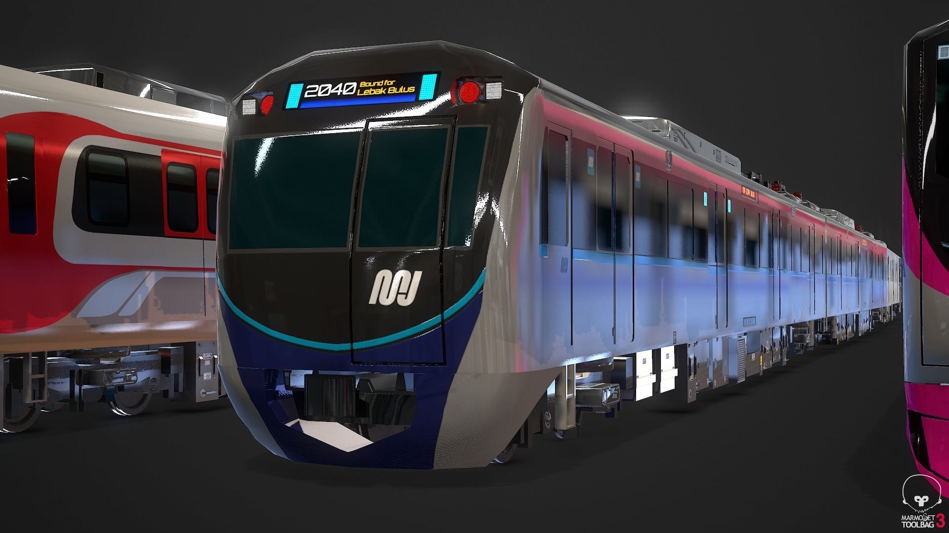 Electric Passenger Train Package Vol 1 3D model_8