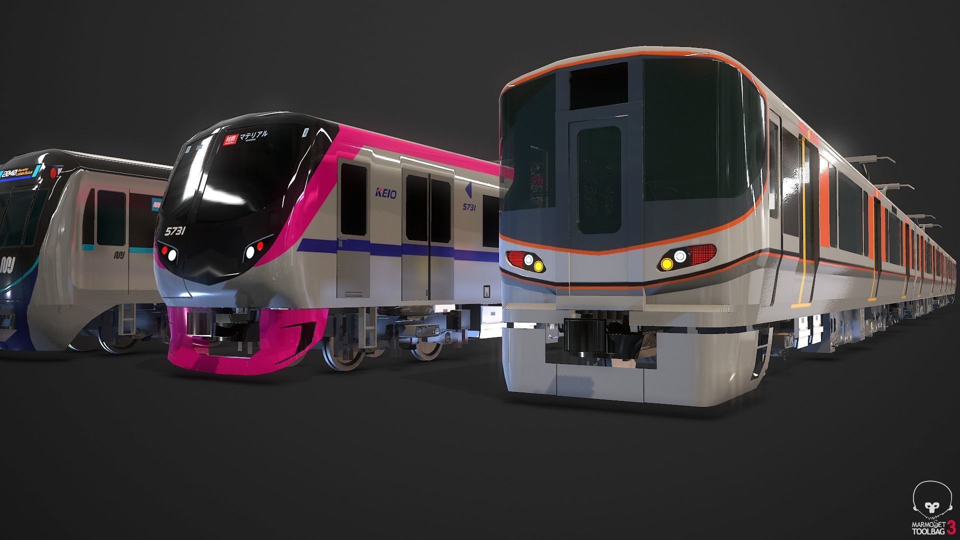 Electric Passenger Train Package Vol 1 3D model_6