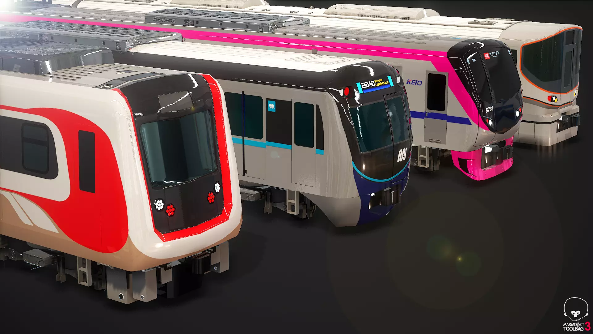Electric Passenger Train Package Vol 1 3D model_0