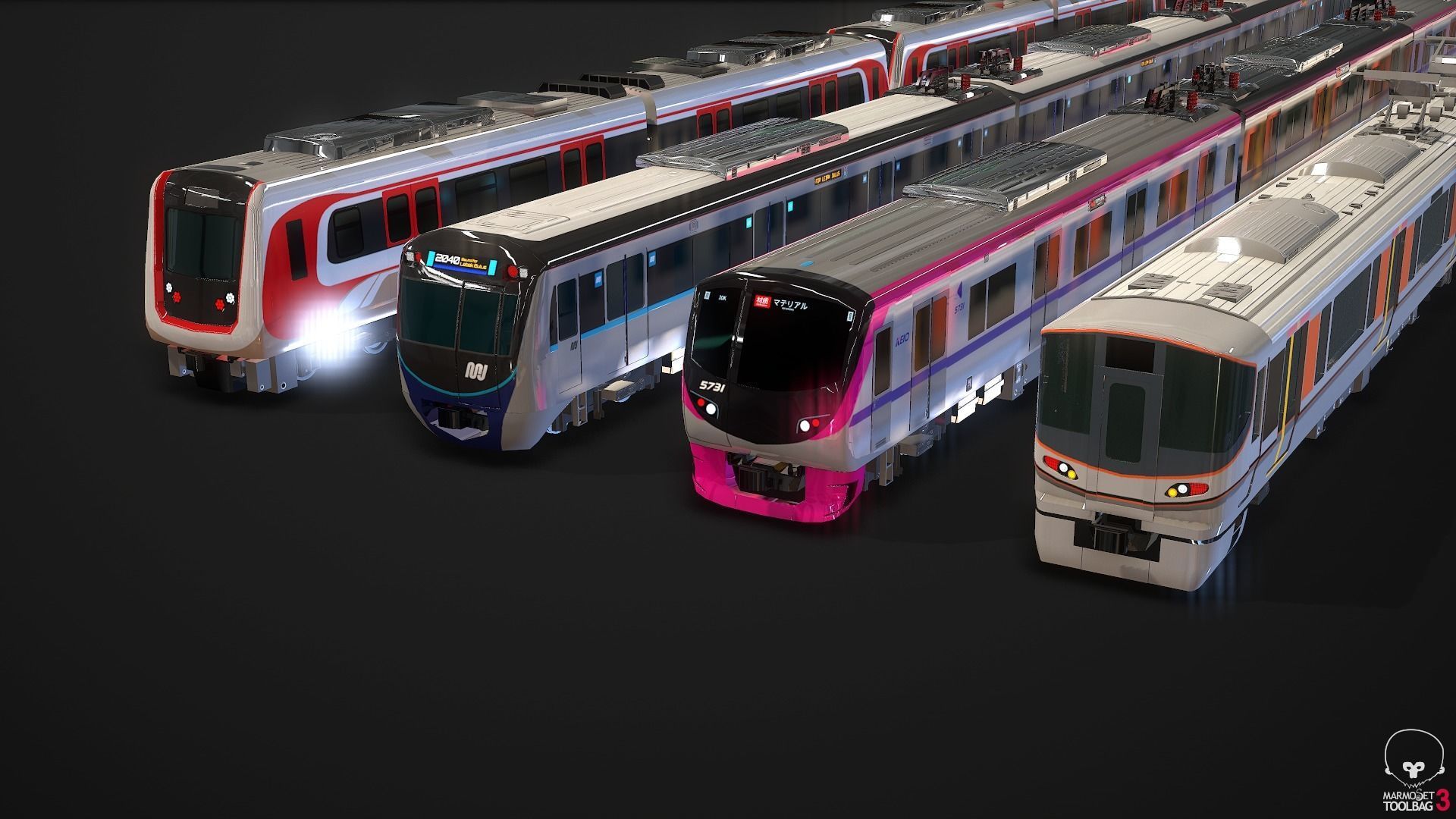 Electric Passenger Train Package Vol 1 3D model_5