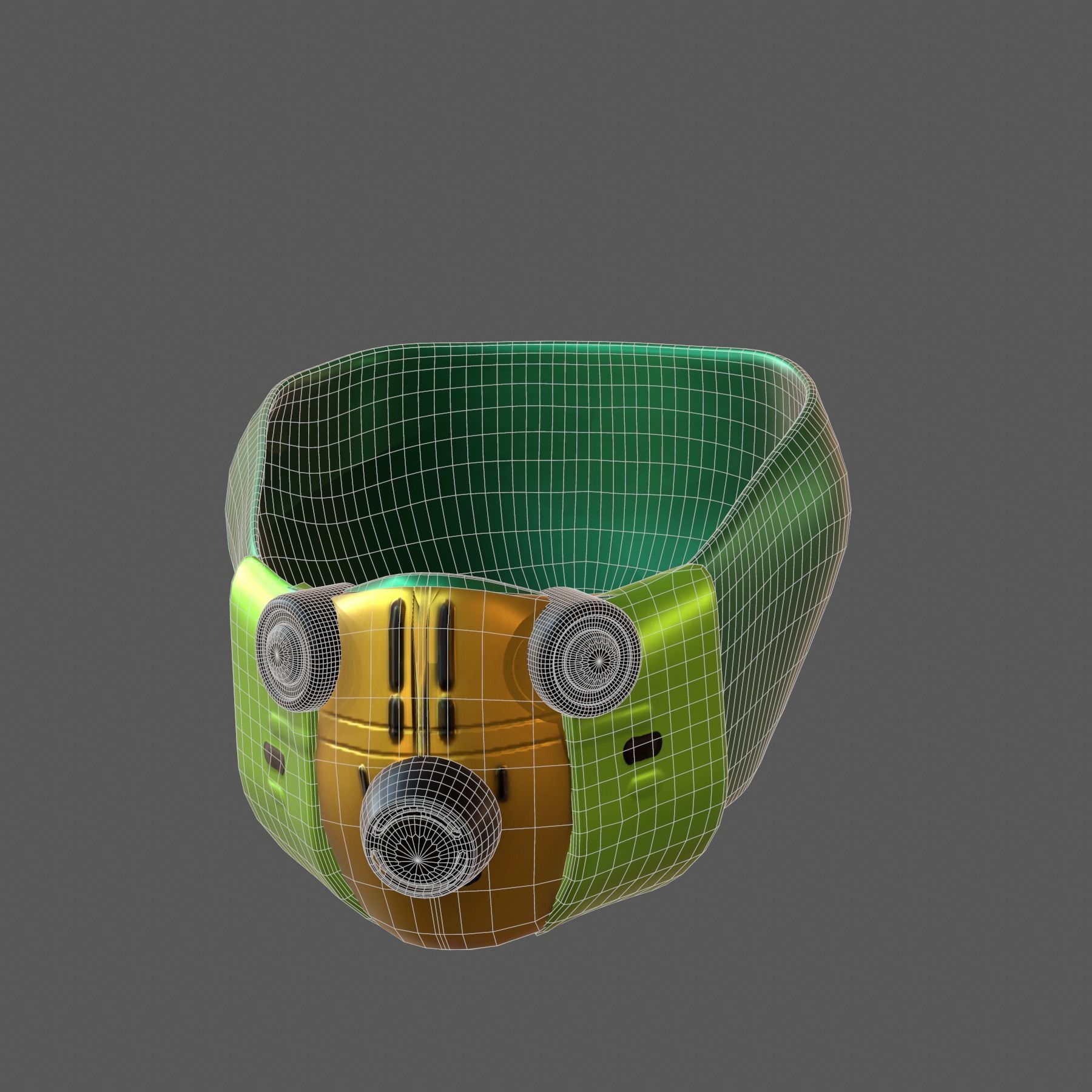 Gas mask helmet 3d model scifi Low-poly  Low-poly 3D model_6