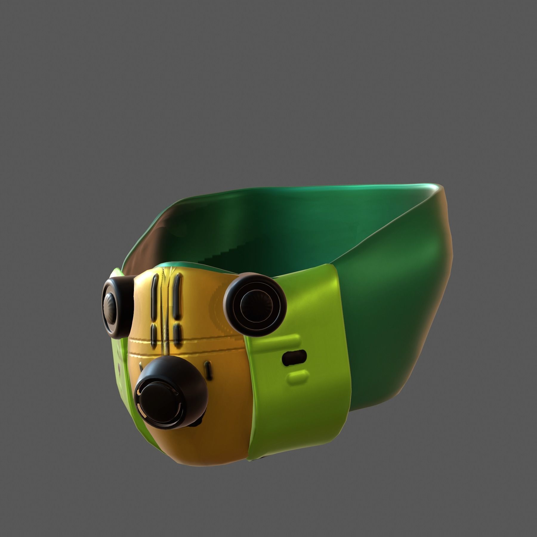 Gas mask helmet 3d model scifi Low-poly  Low-poly 3D model_3