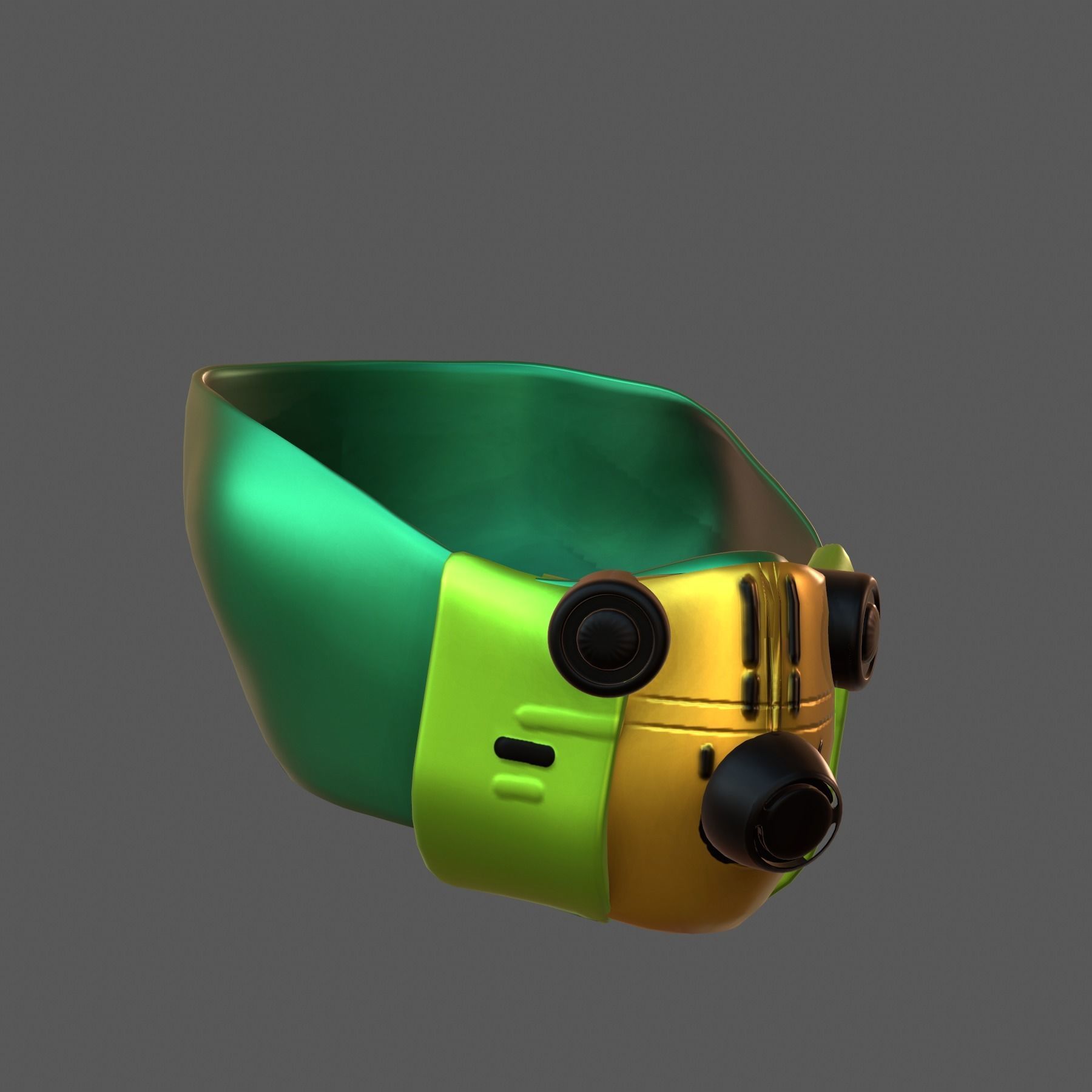 Gas mask helmet 3d model scifi Low-poly  Low-poly 3D model_4