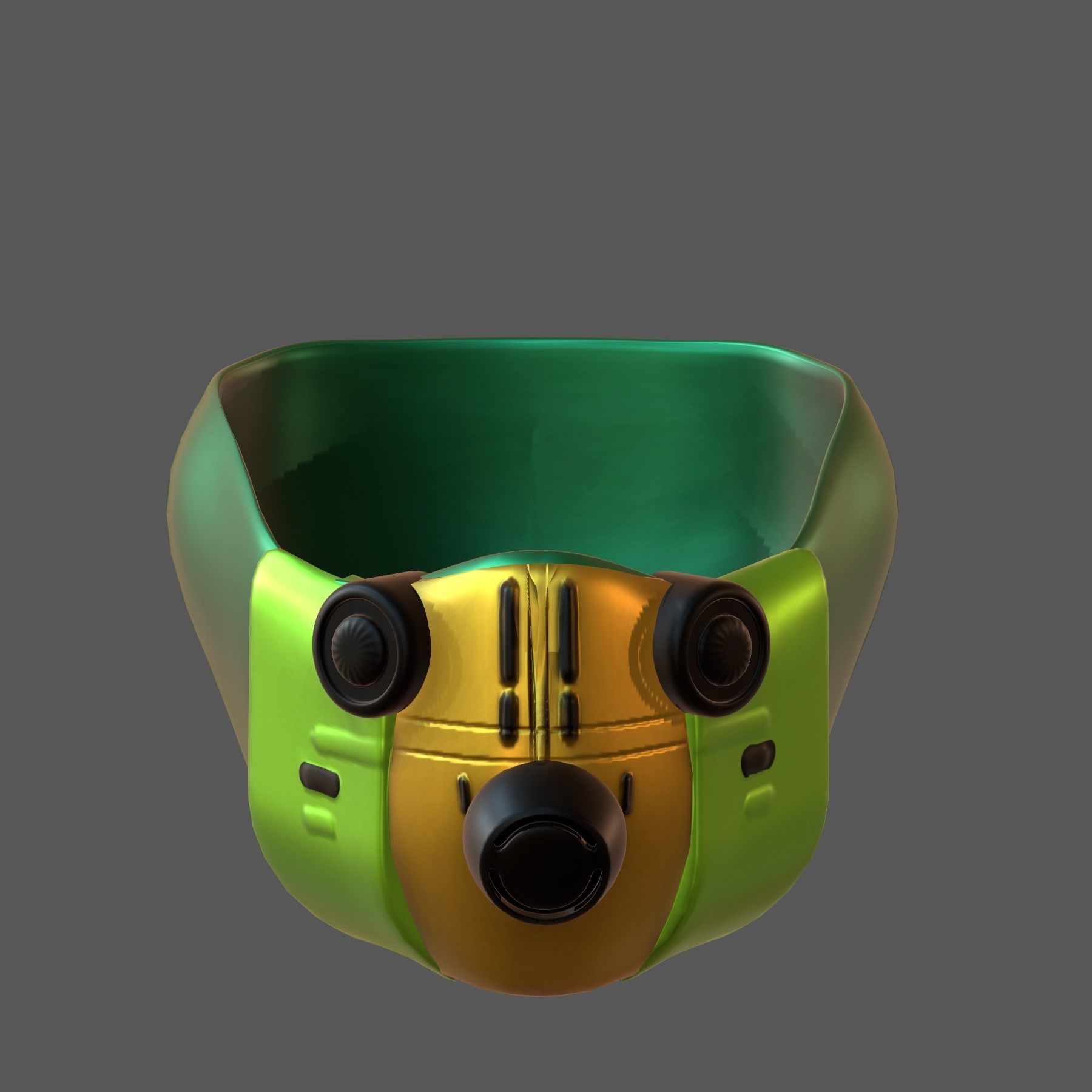 Gas mask helmet 3d model scifi Low-poly  Low-poly 3D model_2