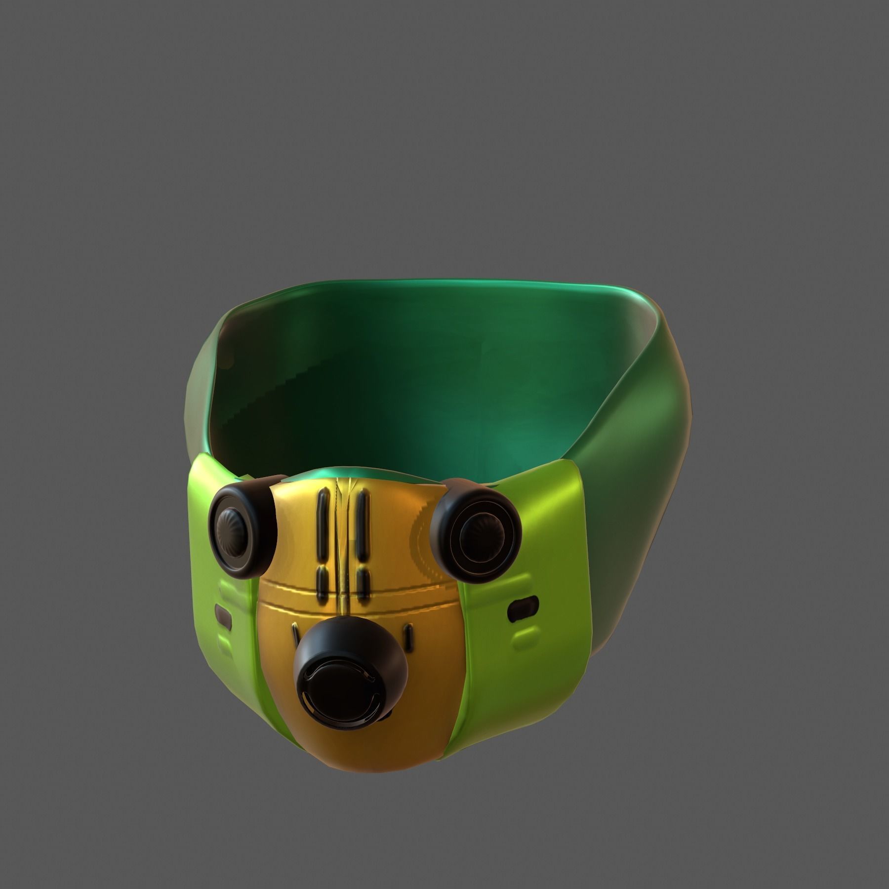 Gas mask helmet 3d model scifi Low-poly  Low-poly 3D model_5