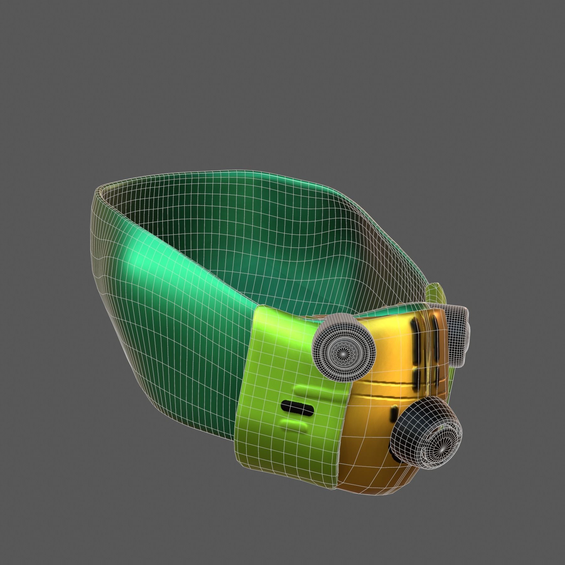 Gas mask helmet 3d model scifi Low-poly  Low-poly 3D model_7