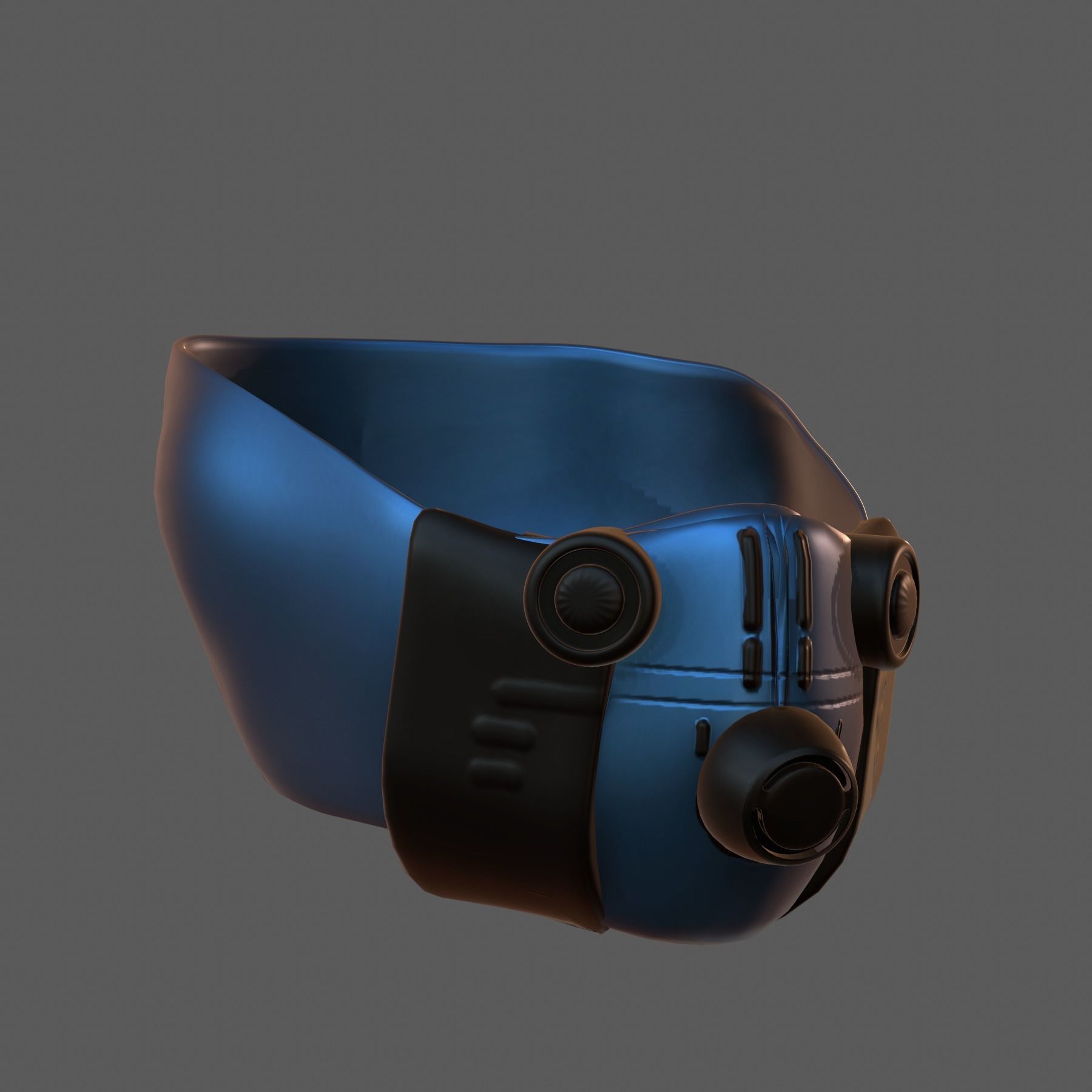 Gas mask helmet 3d model scifi Low-poly Low-poly 3D model_4