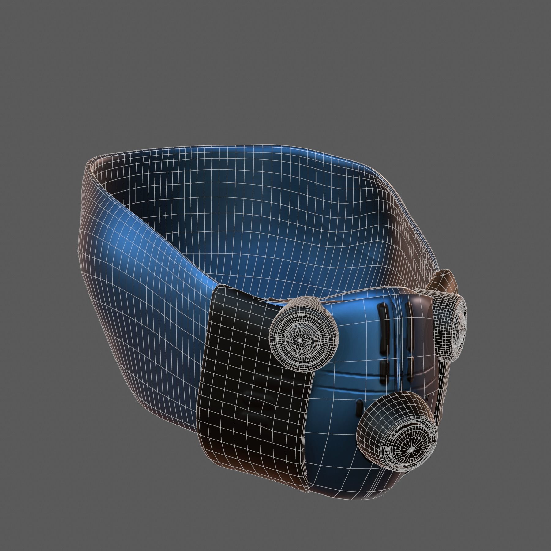 Gas mask helmet 3d model scifi Low-poly Low-poly 3D model_5