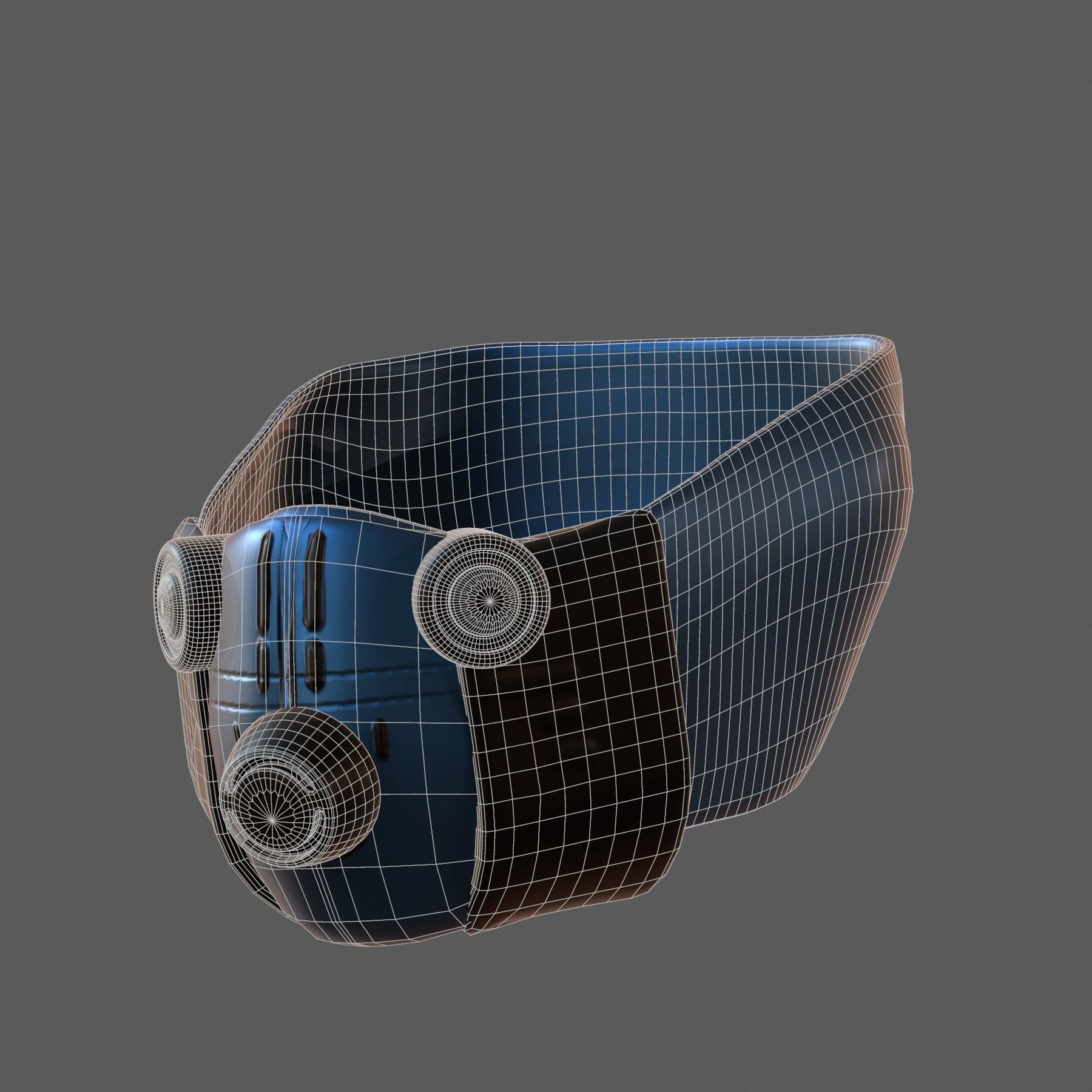 Gas mask helmet 3d model scifi Low-poly Low-poly 3D model_6