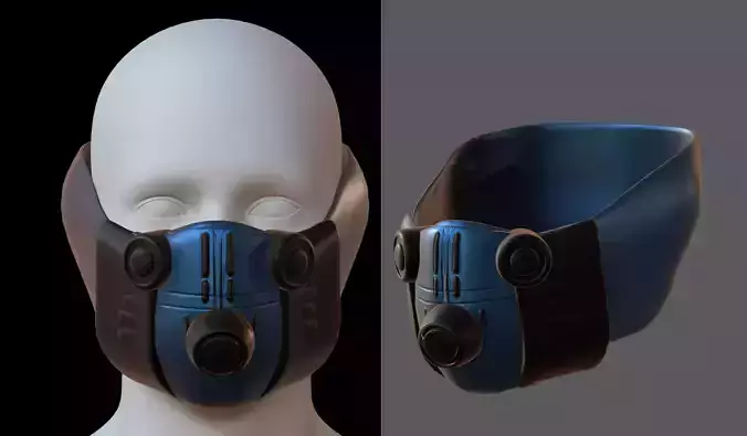 Gas mask helmet 3d model scifi Low-poly Low-poly 3D model Gas mask helmet 3d model scifi Low-poly Low-poly 3D model