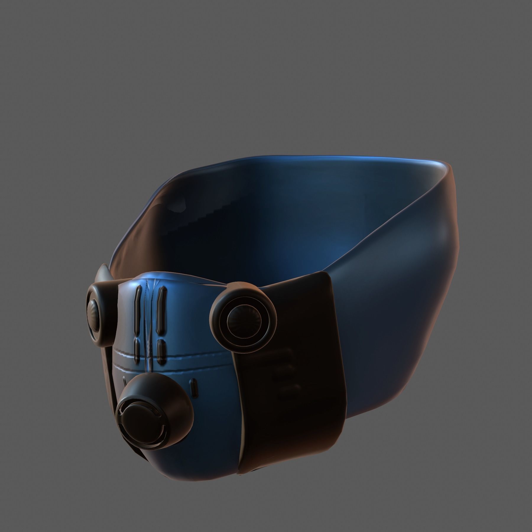 Gas mask helmet 3d model scifi Low-poly Low-poly 3D model_3