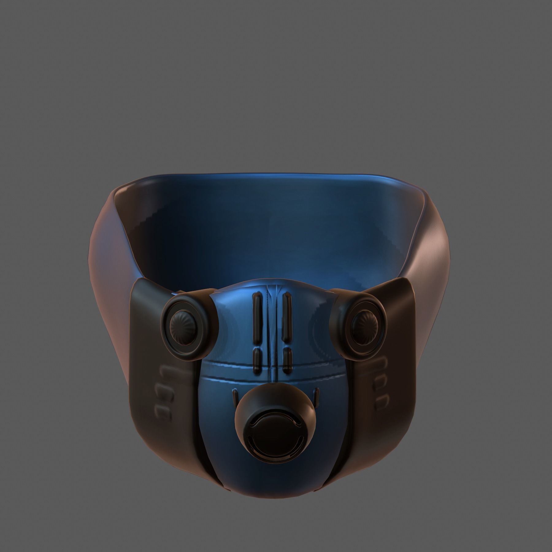 Gas mask helmet 3d model scifi Low-poly Low-poly 3D model_2