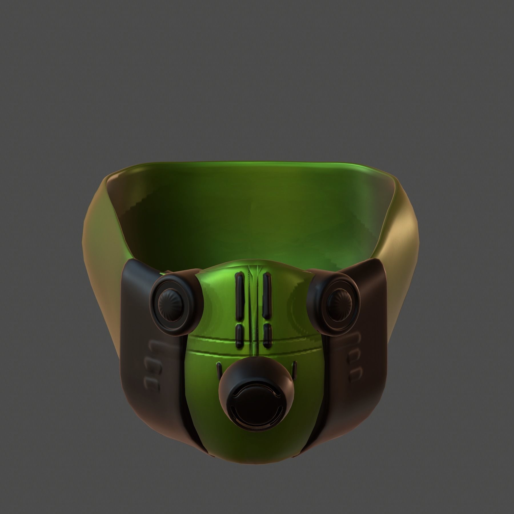 Gas mask helmet 3d model scifi Low-poly Low-poly 3D model_2