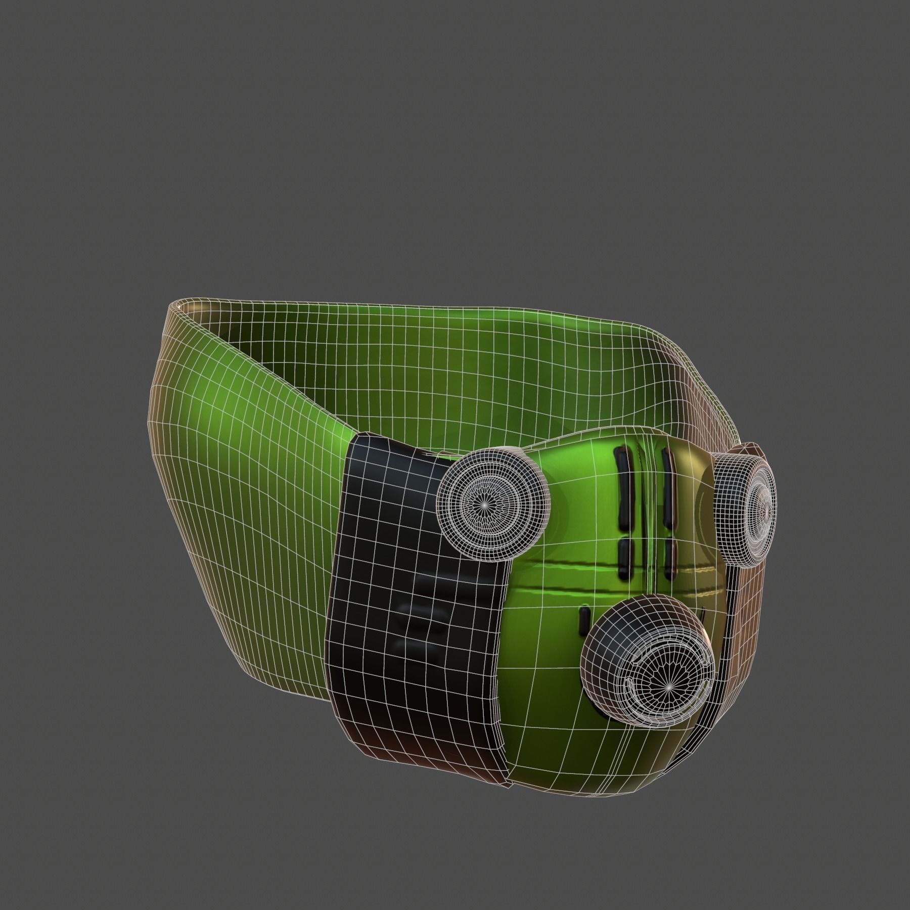Gas mask helmet 3d model scifi Low-poly Low-poly 3D model_5