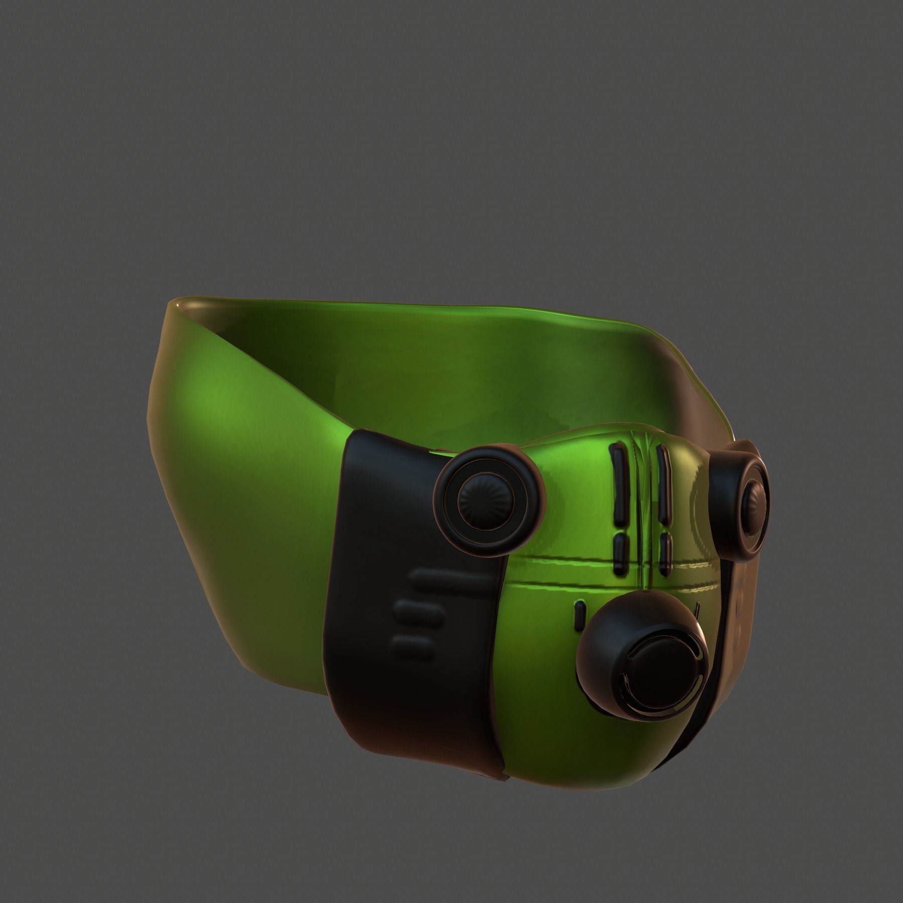 Gas mask helmet 3d model scifi Low-poly Low-poly 3D model_4