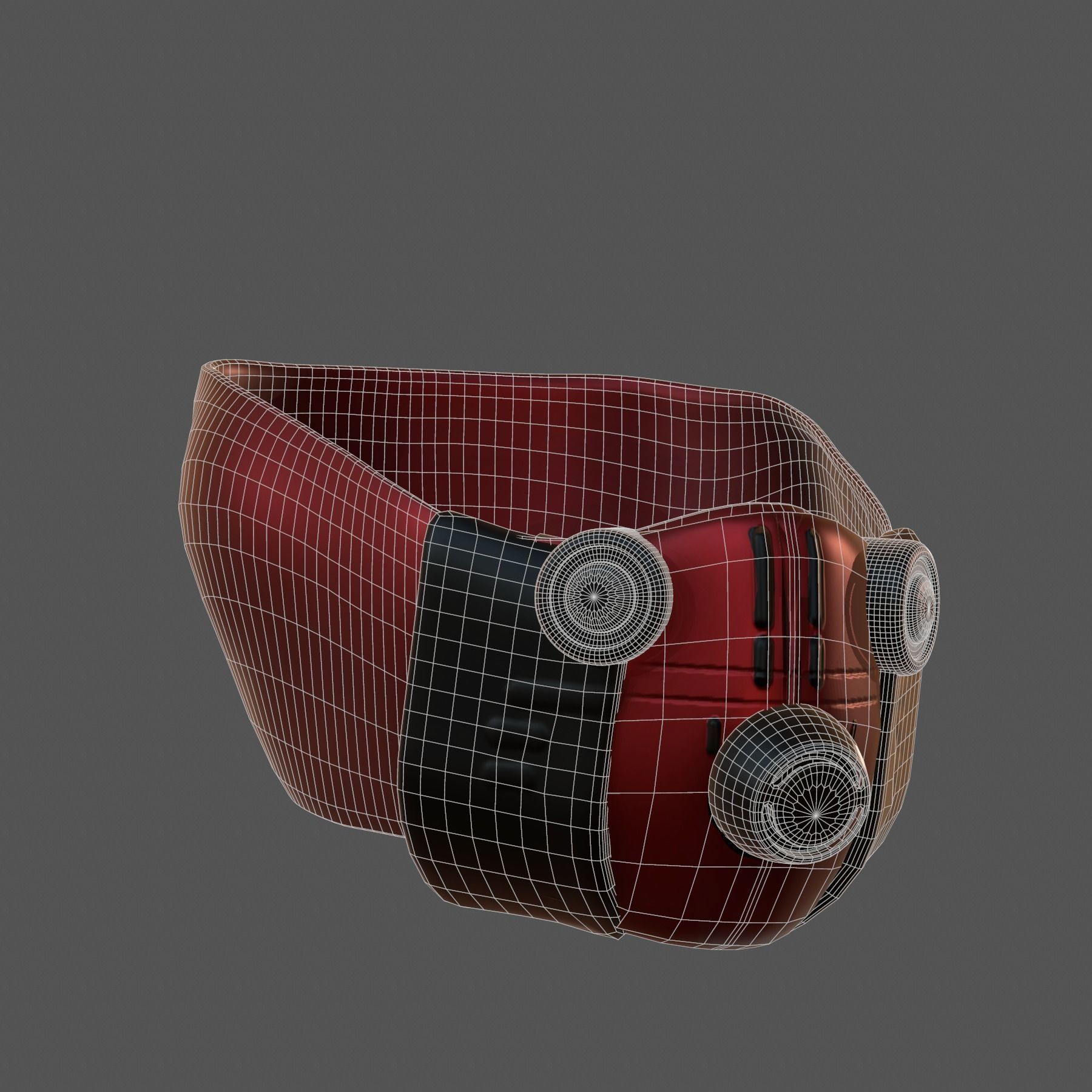 Gas mask helmet 3d model scifi Low-poly Low-poly 3D model_6