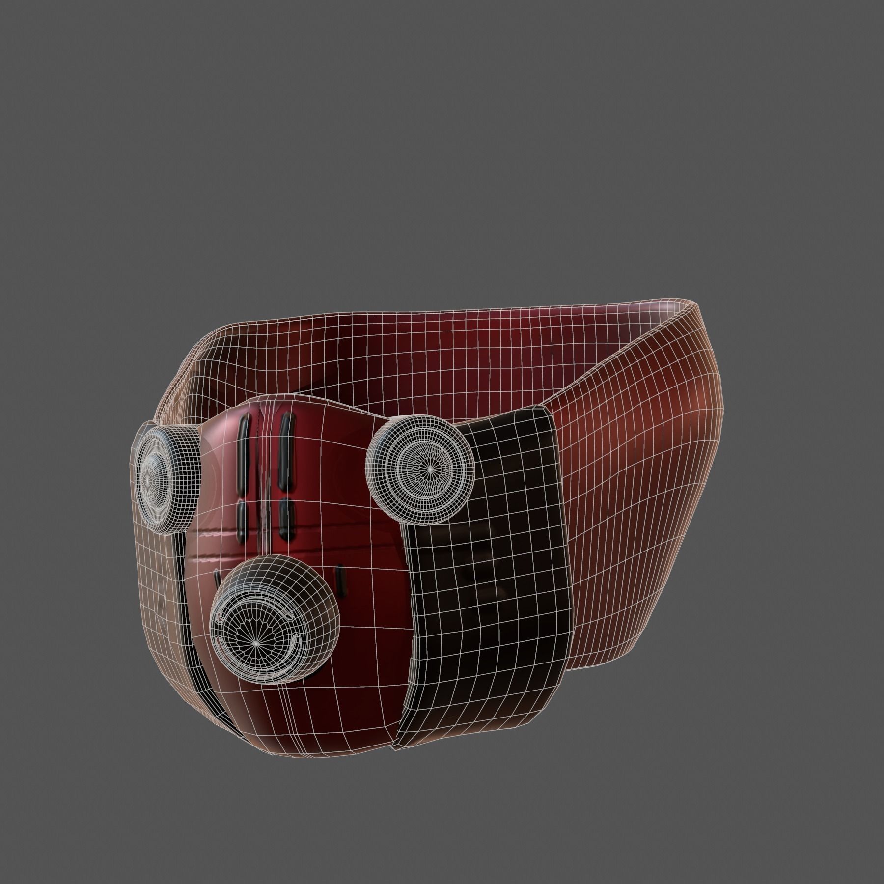 Gas mask helmet 3d model scifi Low-poly Low-poly 3D model_5