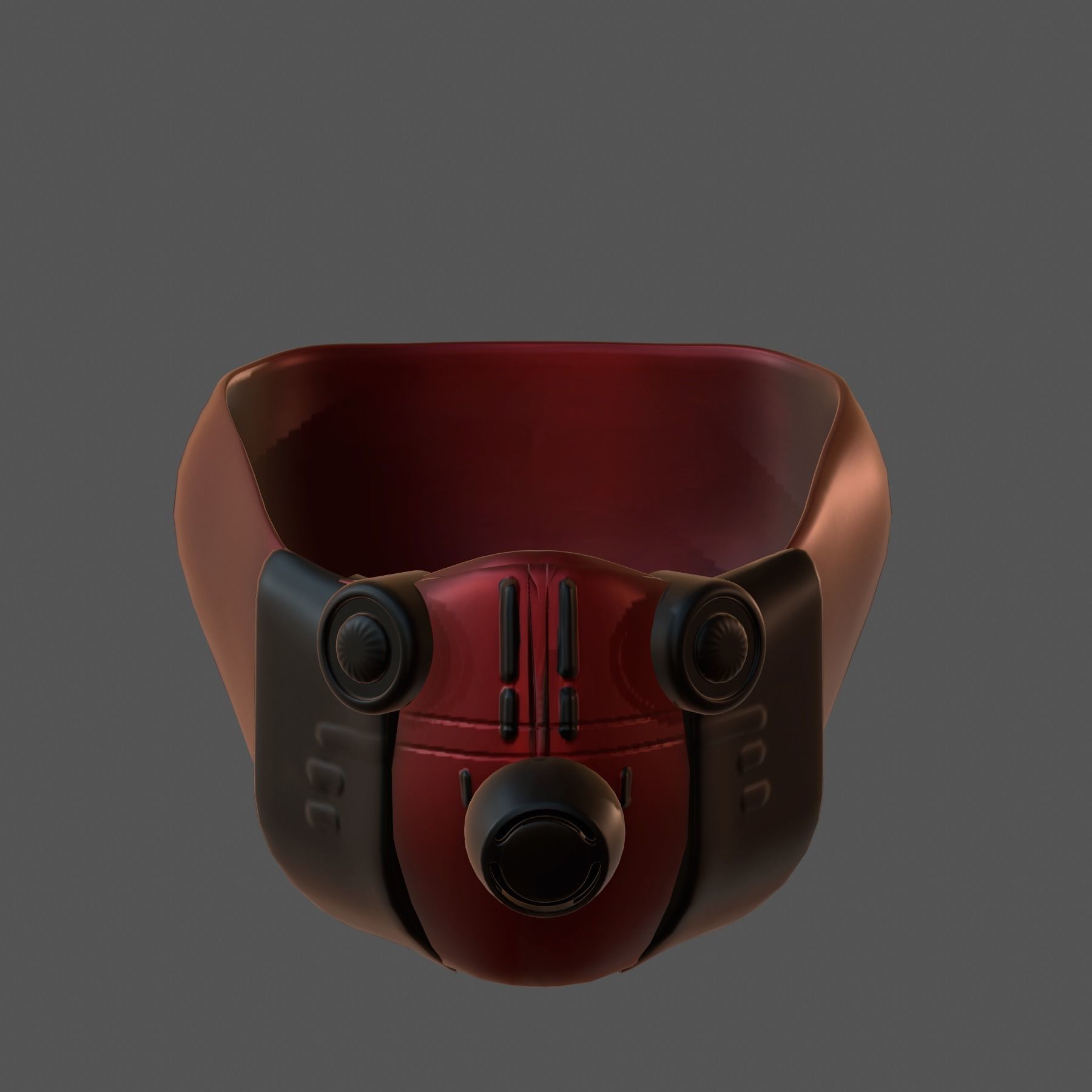Gas mask helmet 3d model scifi Low-poly Low-poly 3D model_2