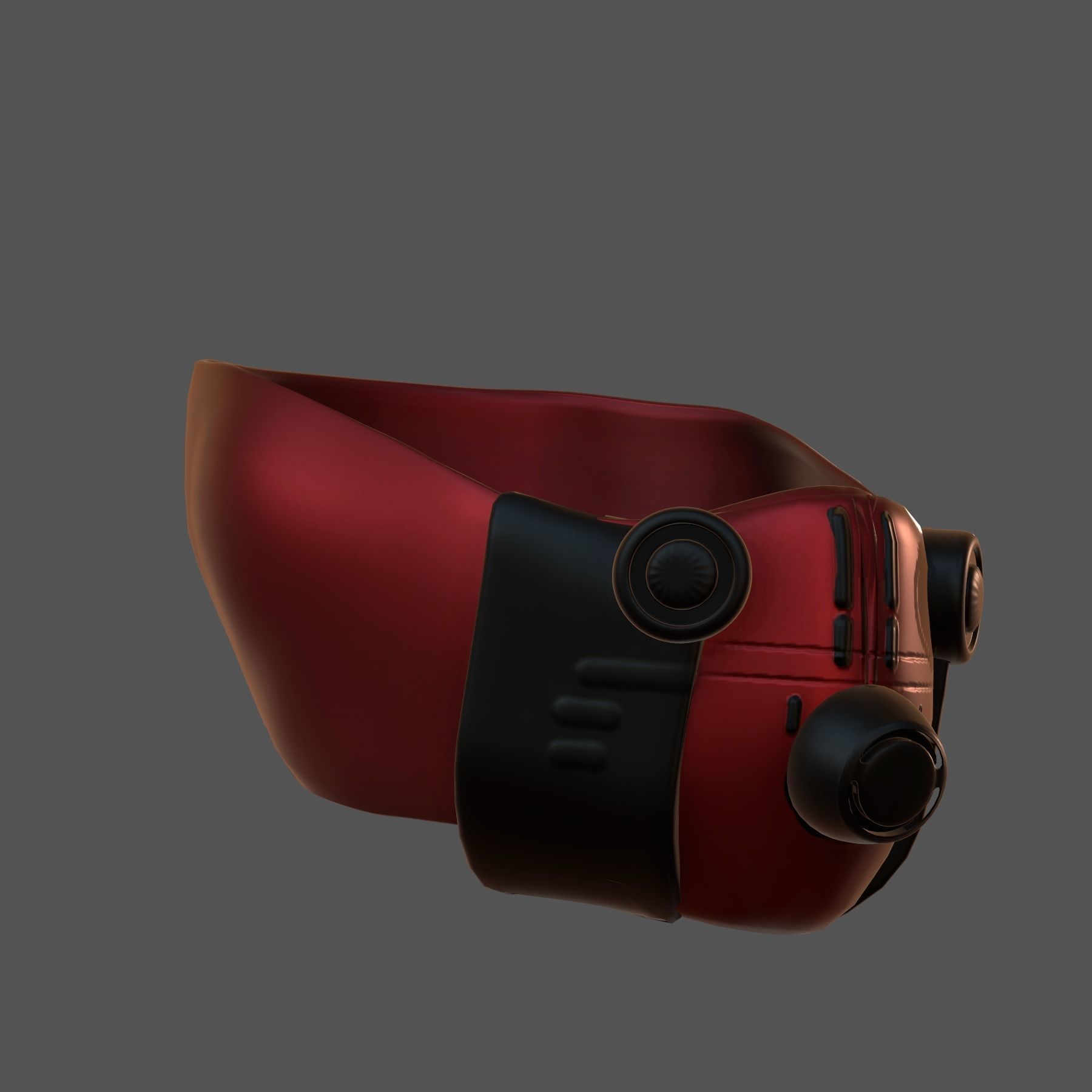 Gas mask helmet 3d model scifi Low-poly Low-poly 3D model_3