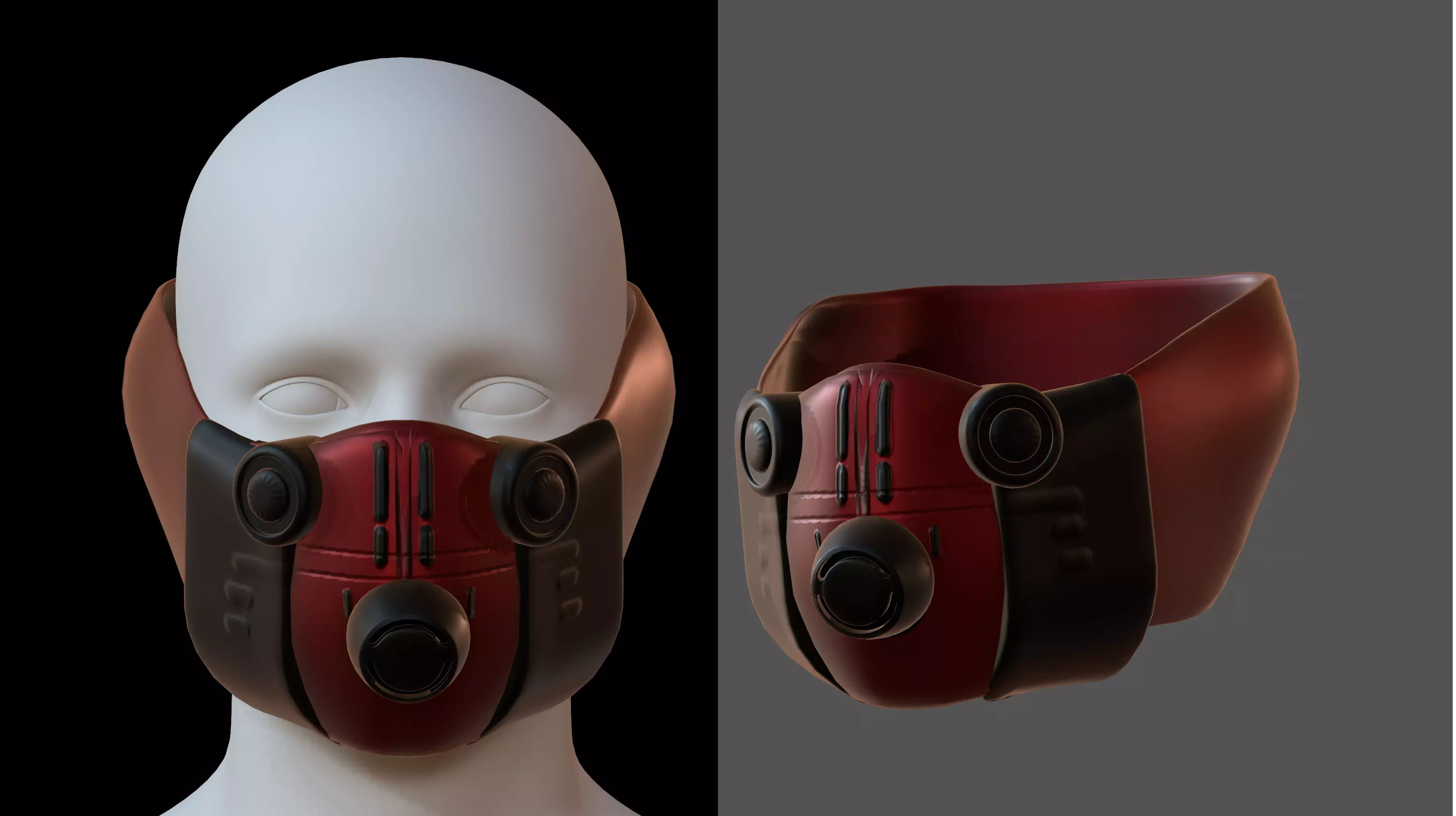 Gas mask helmet 3d model scifi Low-poly Low-poly 3D model_0