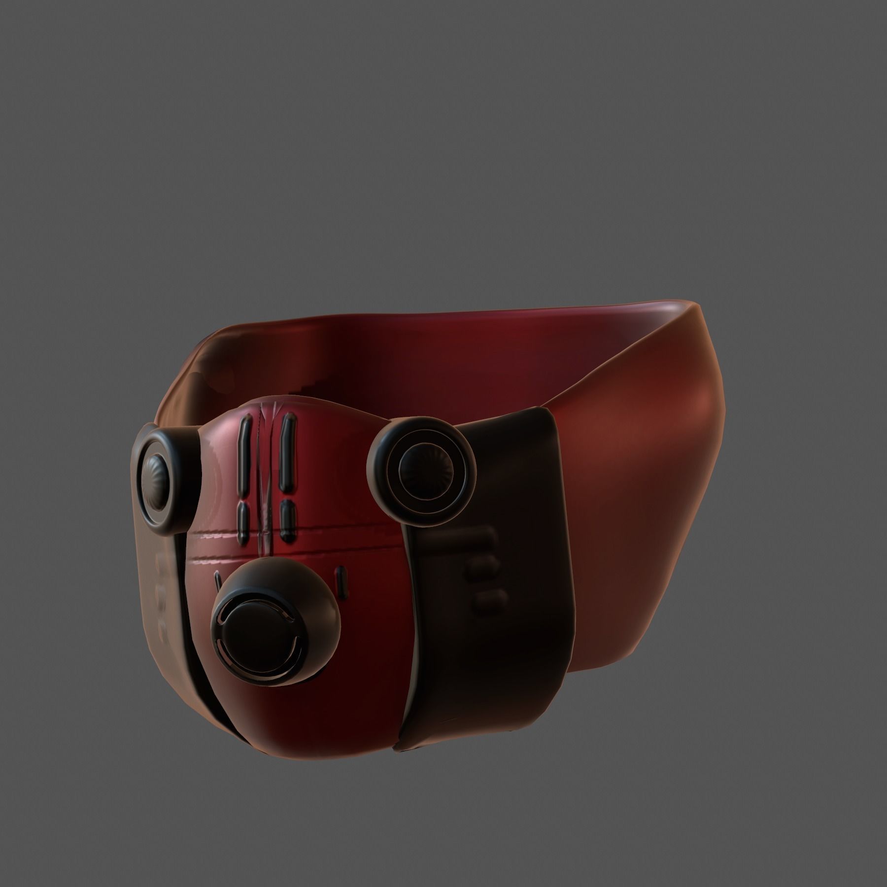 Gas mask helmet 3d model scifi Low-poly Low-poly 3D model_4