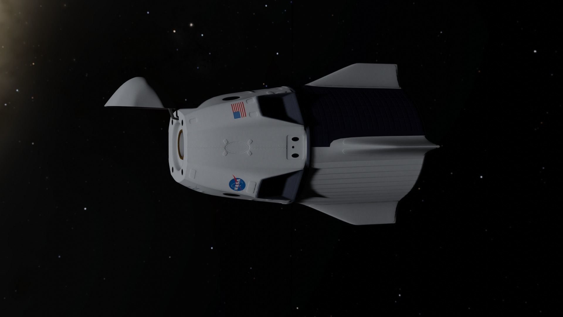 SpaceX Crew Dragon Low-poly 3D model_9