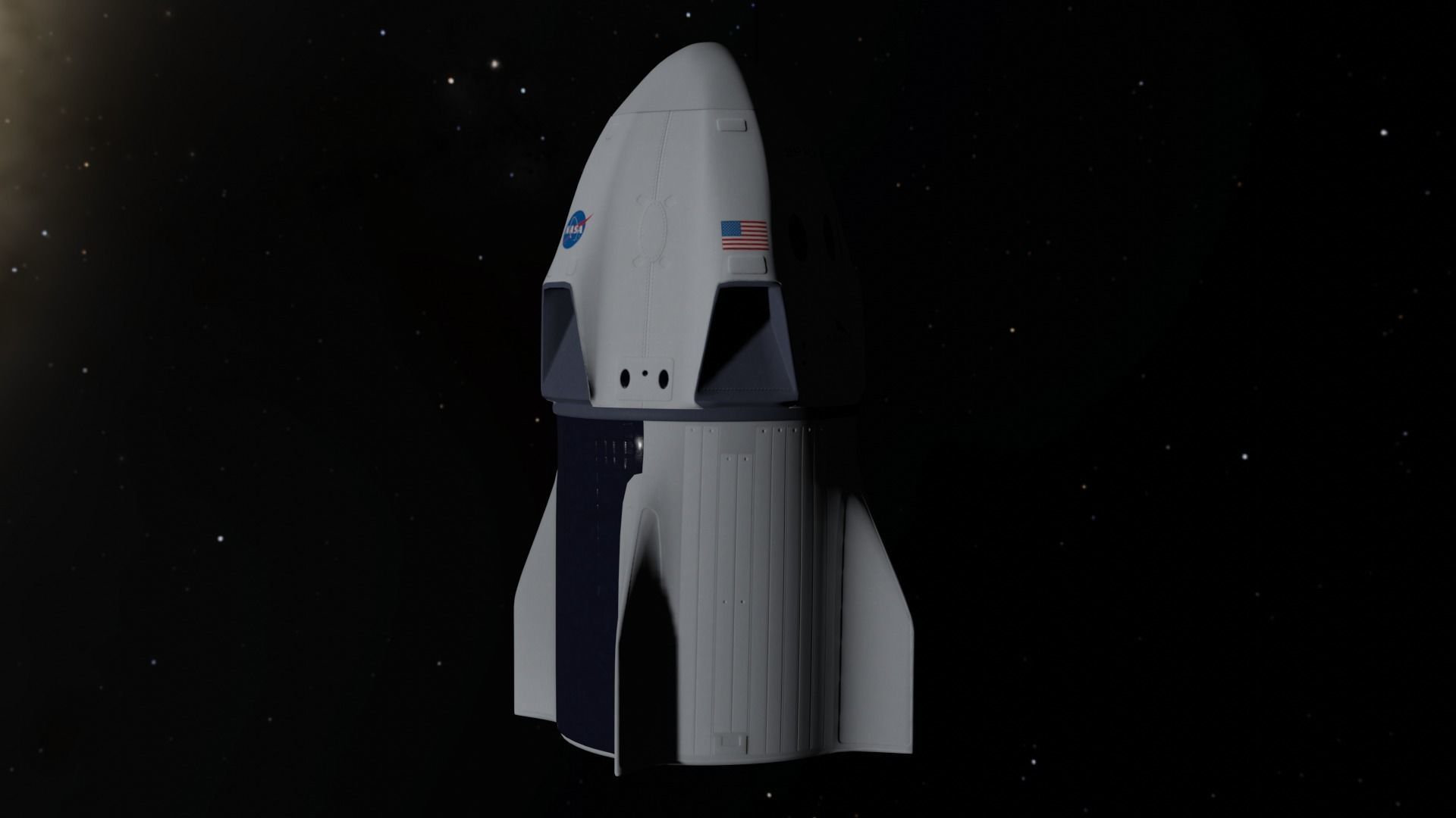 SpaceX Crew Dragon Low-poly 3D model_5