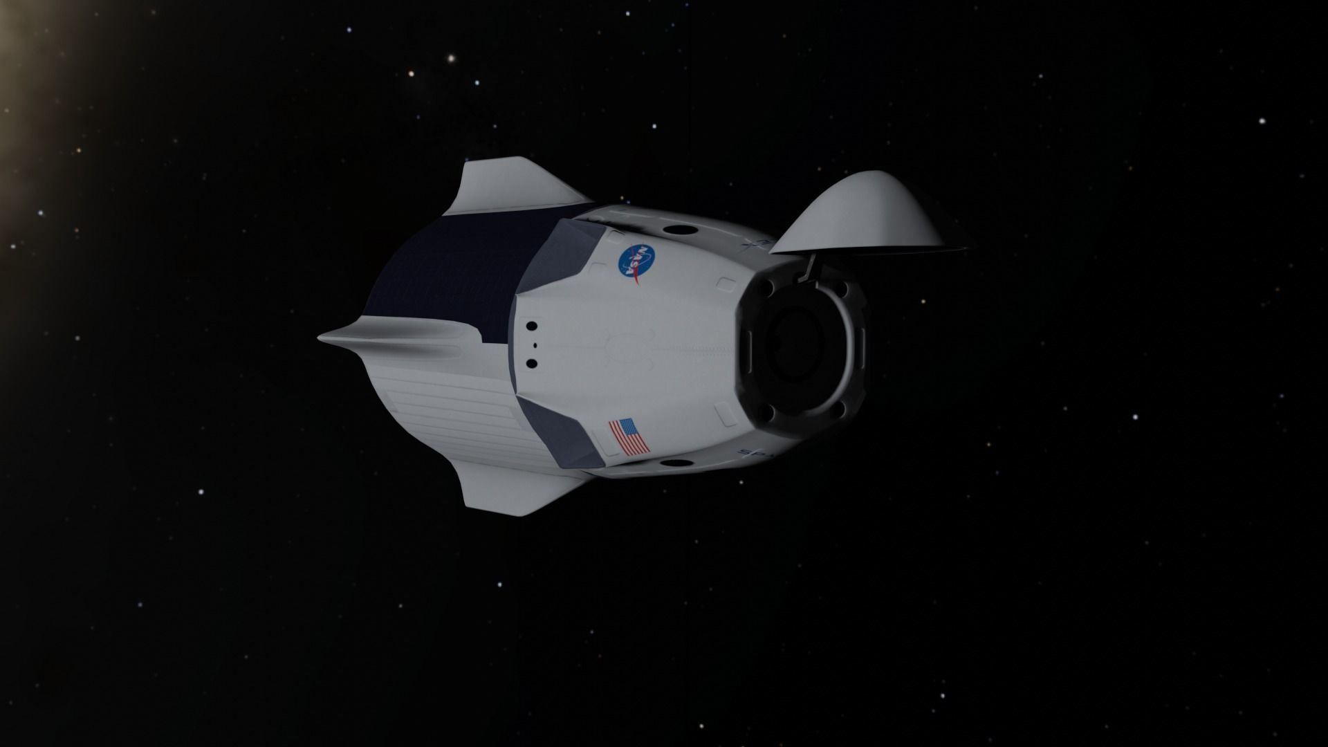 SpaceX Crew Dragon Low-poly 3D model_8