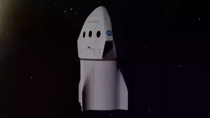 SpaceX Crew Dragon Low-poly 3D model