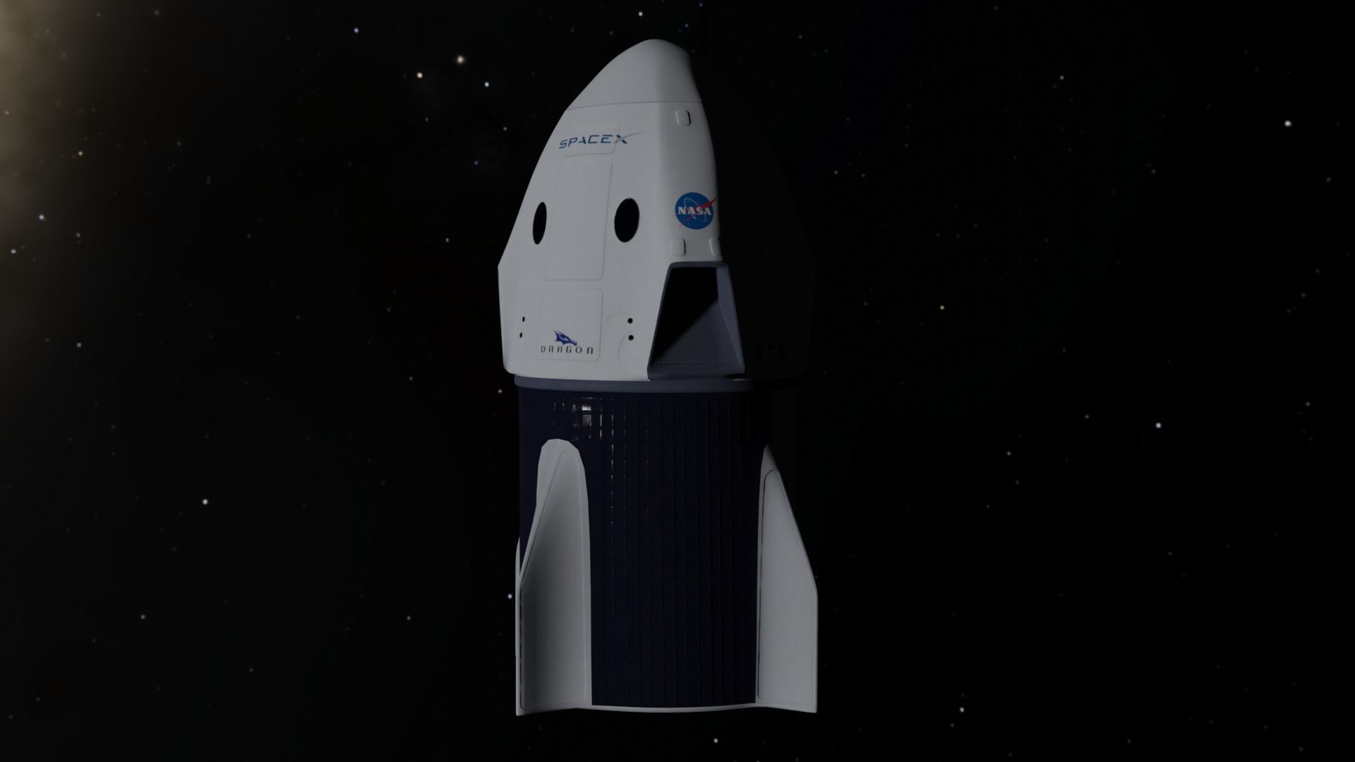 SpaceX Crew Dragon Low-poly 3D model_7