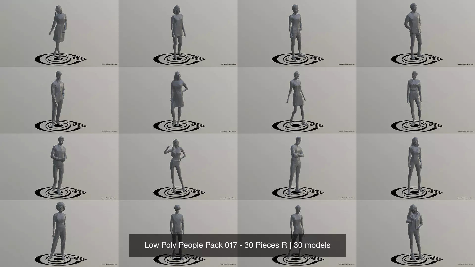 Low Poly People Pack 017 - 30 Pieces R 3D Model Collection_0