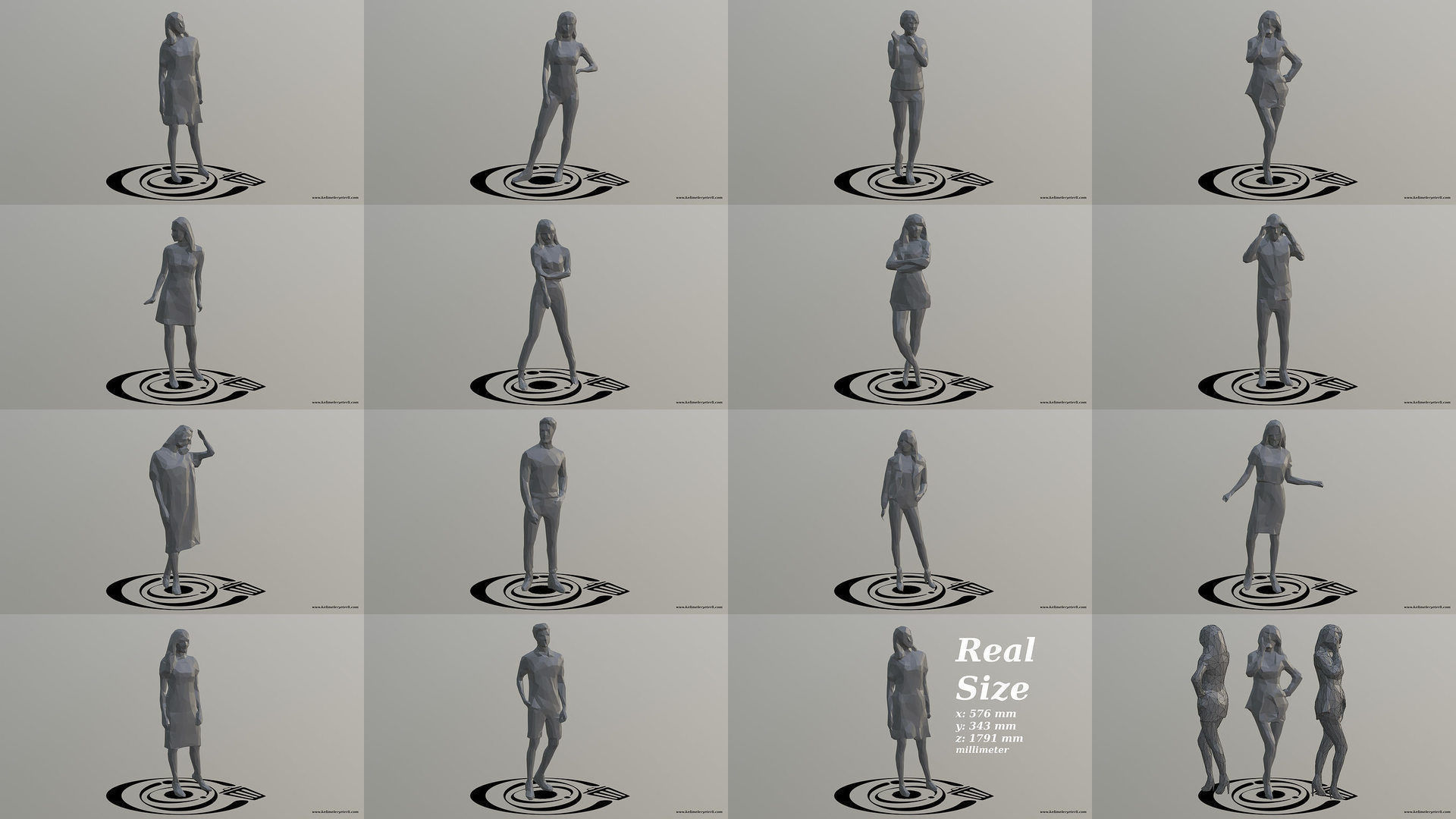 Low Poly People Pack 017 - 30 Pieces R 3D Model Collection_1