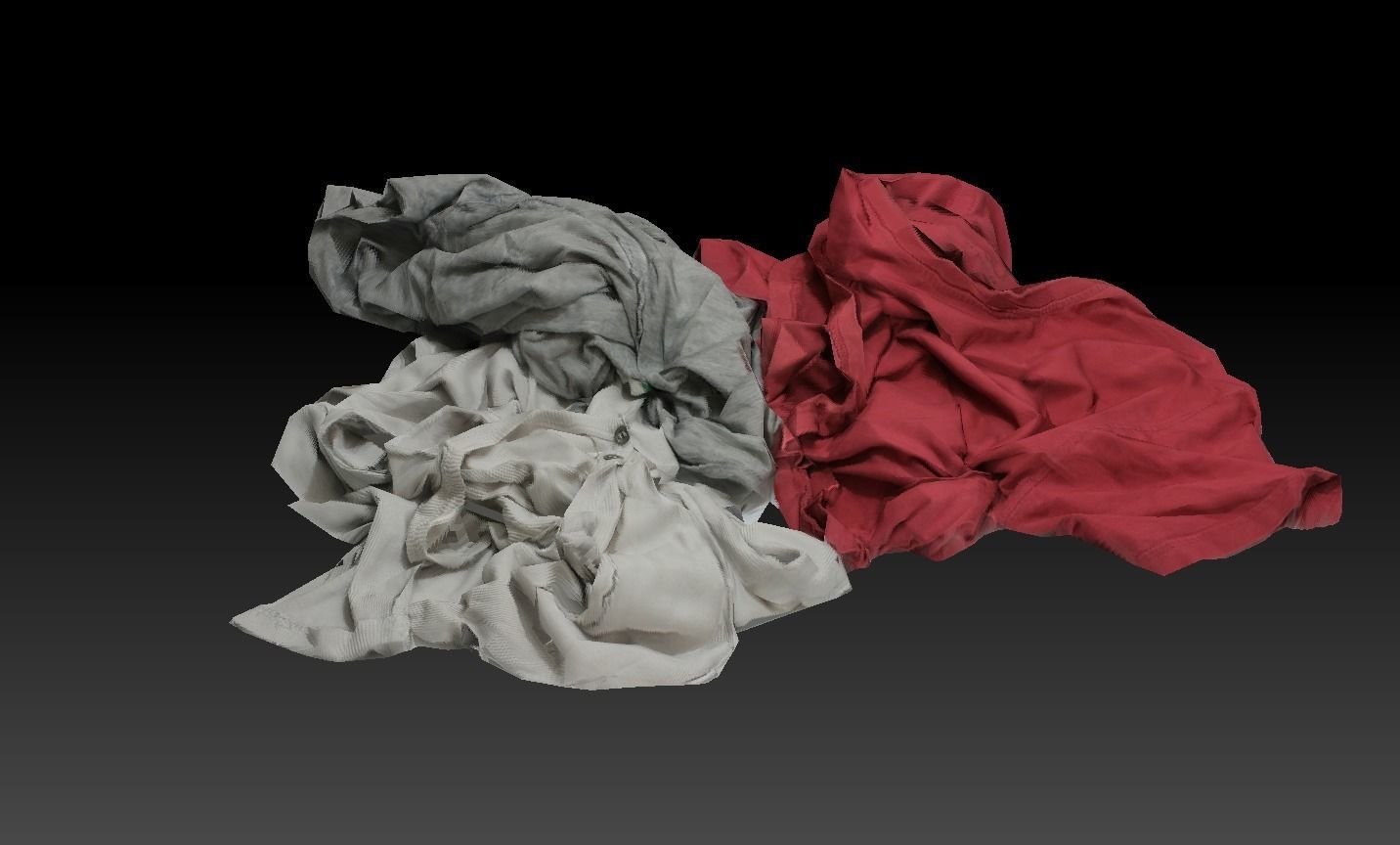 Pile of Cloths 2 Low-poly 3D model_2