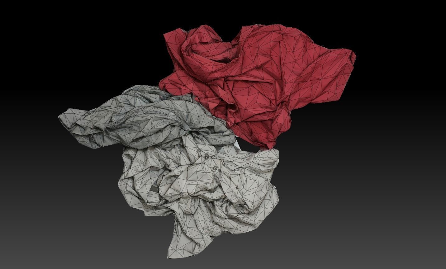 Pile of Cloths 2 Low-poly 3D model_6