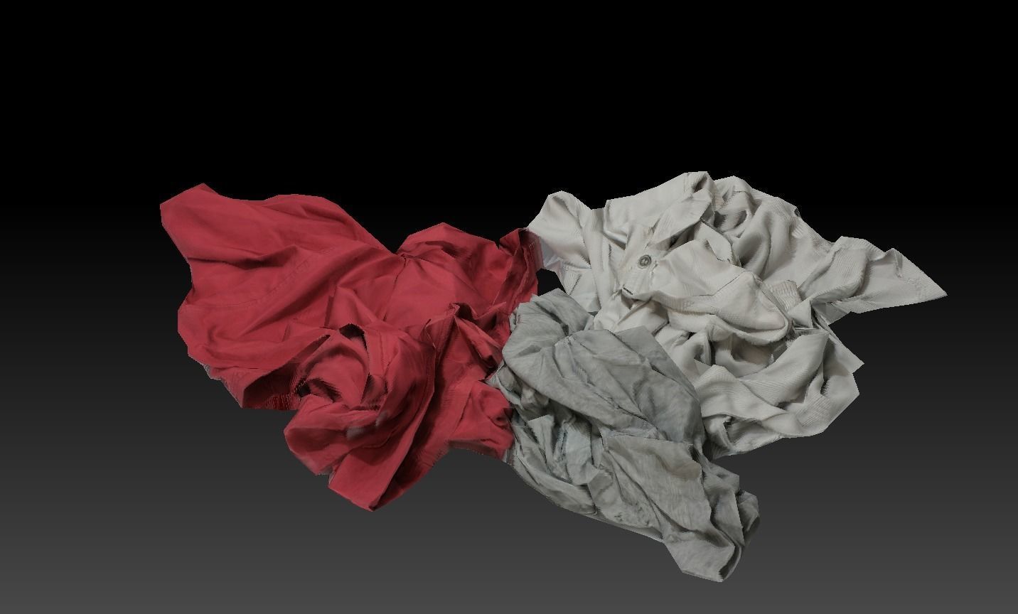 Pile of Cloths 2 Low-poly 3D model_3