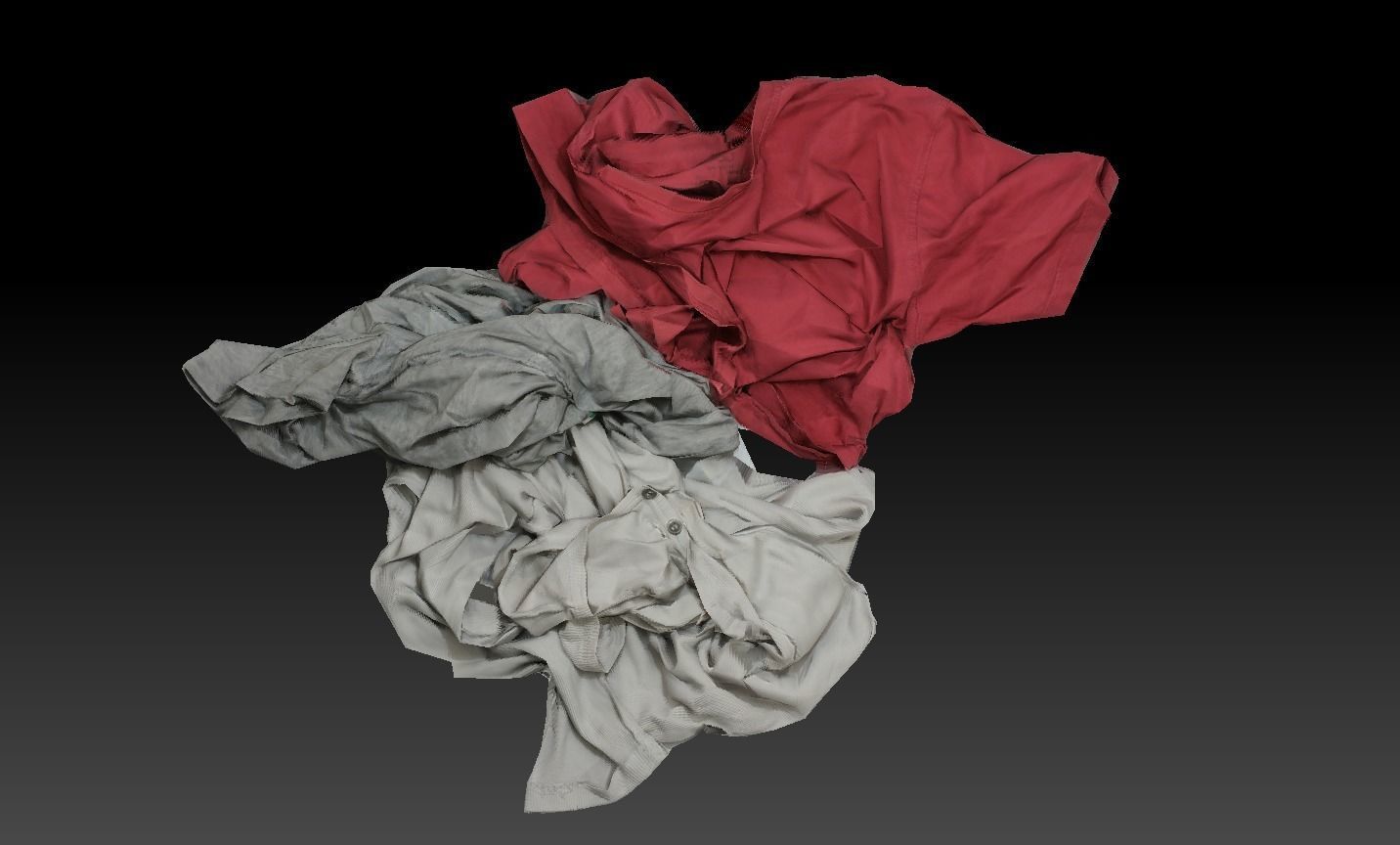 Pile of Cloths 2 Low-poly 3D model_5