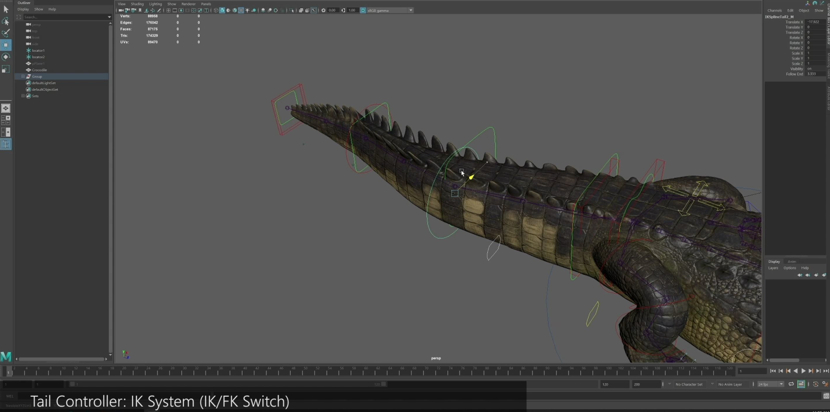 Realistic Crocodile Rig 3D model_32