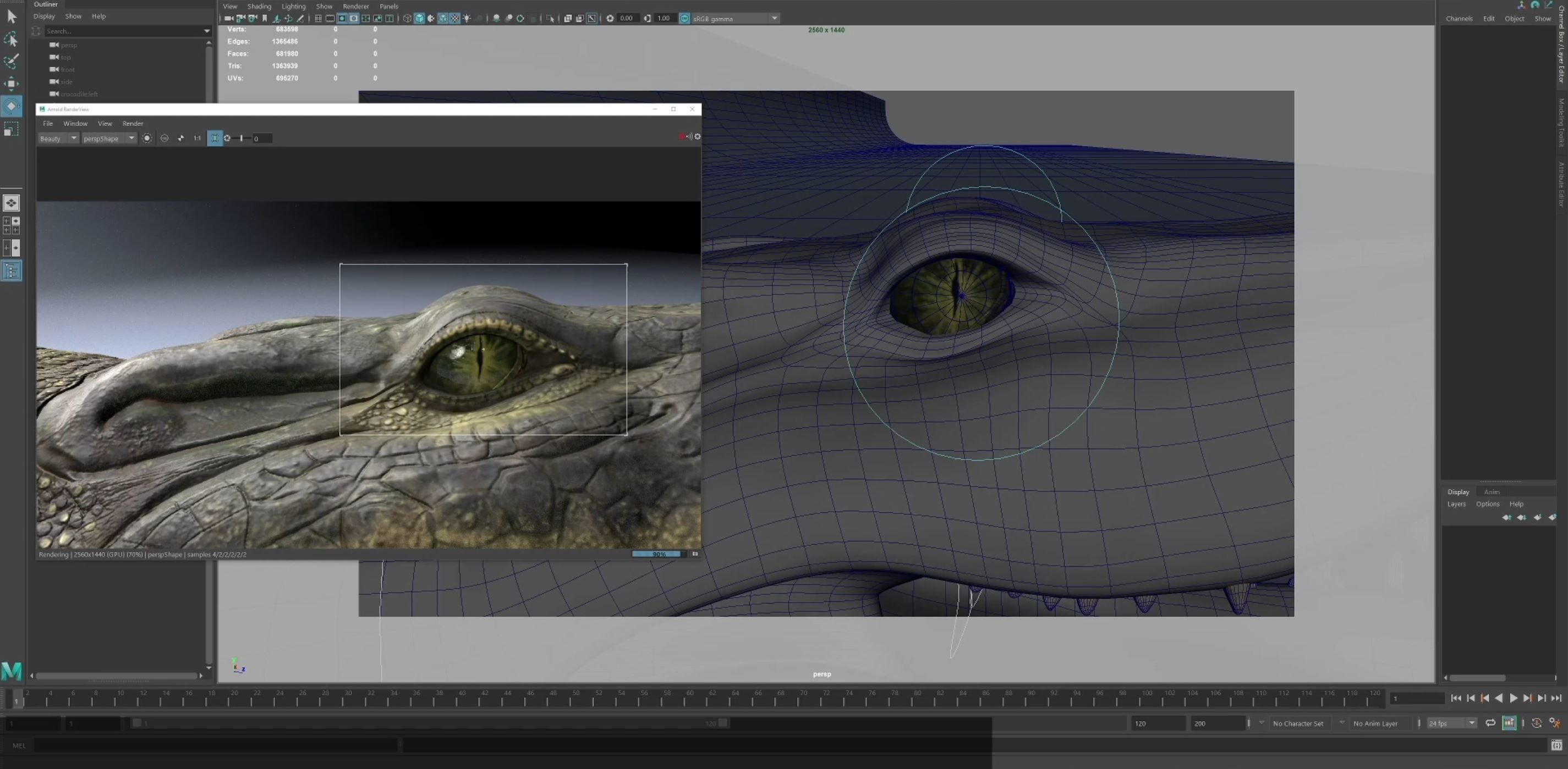 Realistic Crocodile Rig 3D model_18