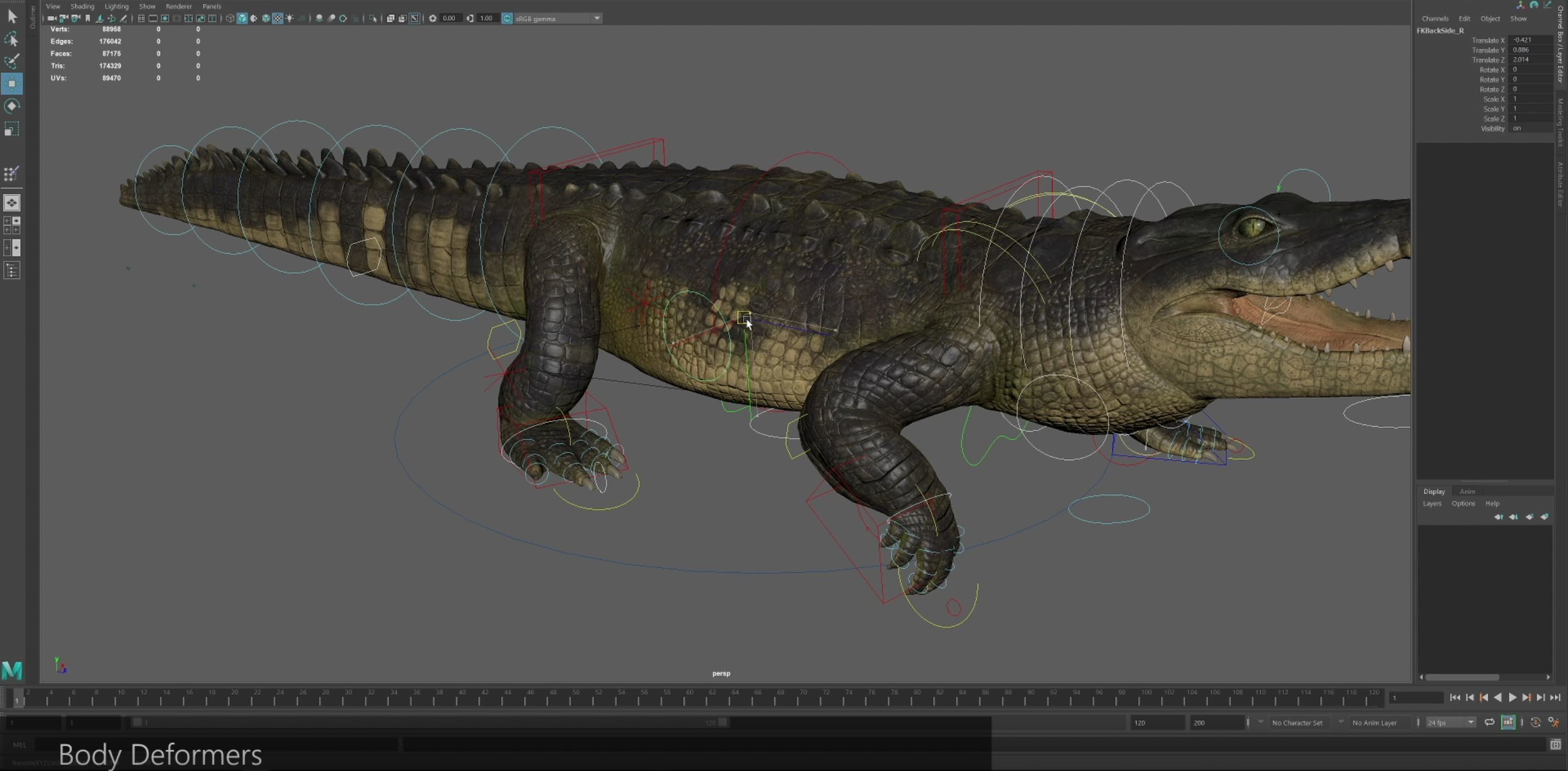 Realistic Crocodile Rig 3D model_31