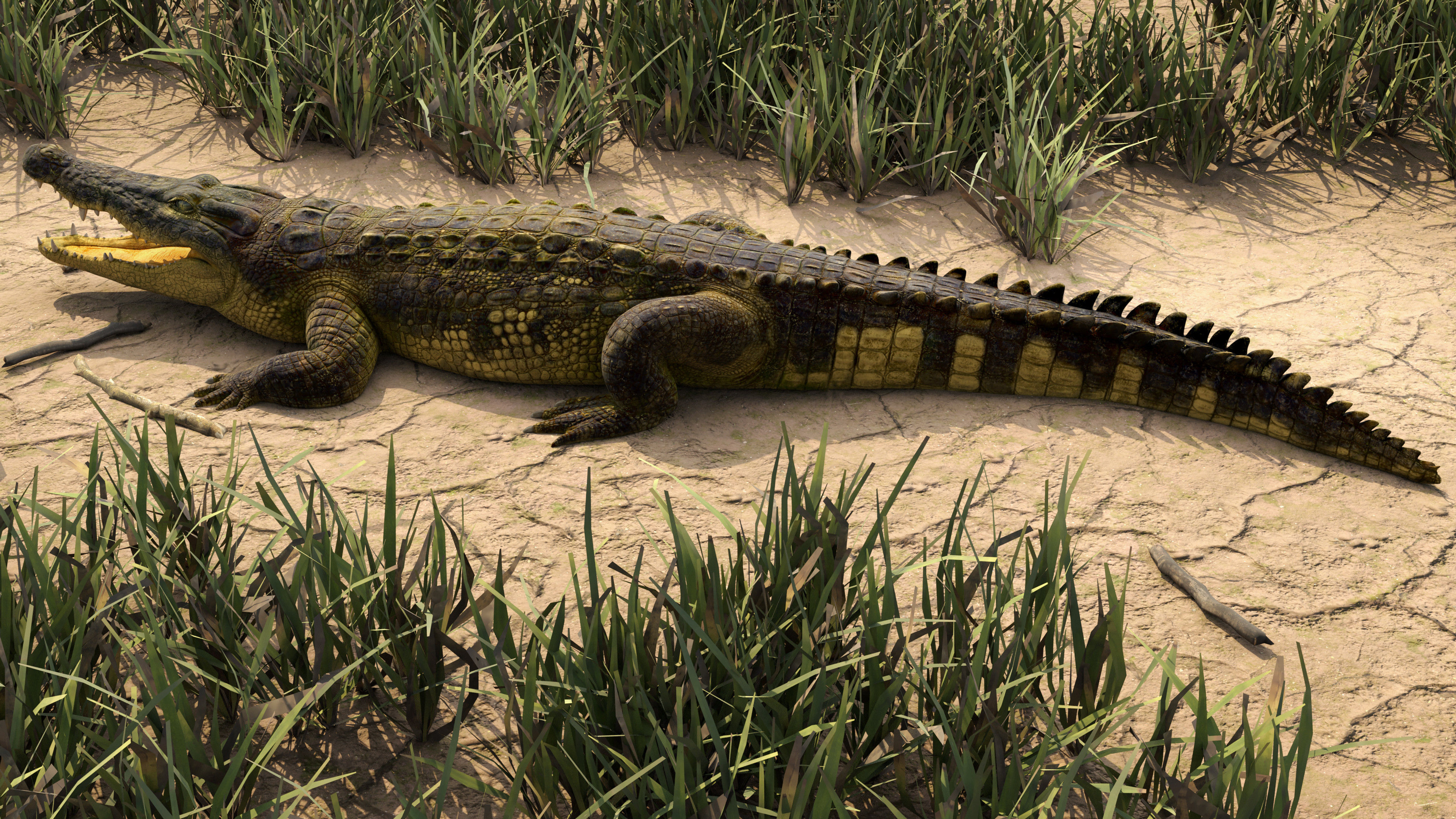 Realistic Crocodile Rig 3D model_5