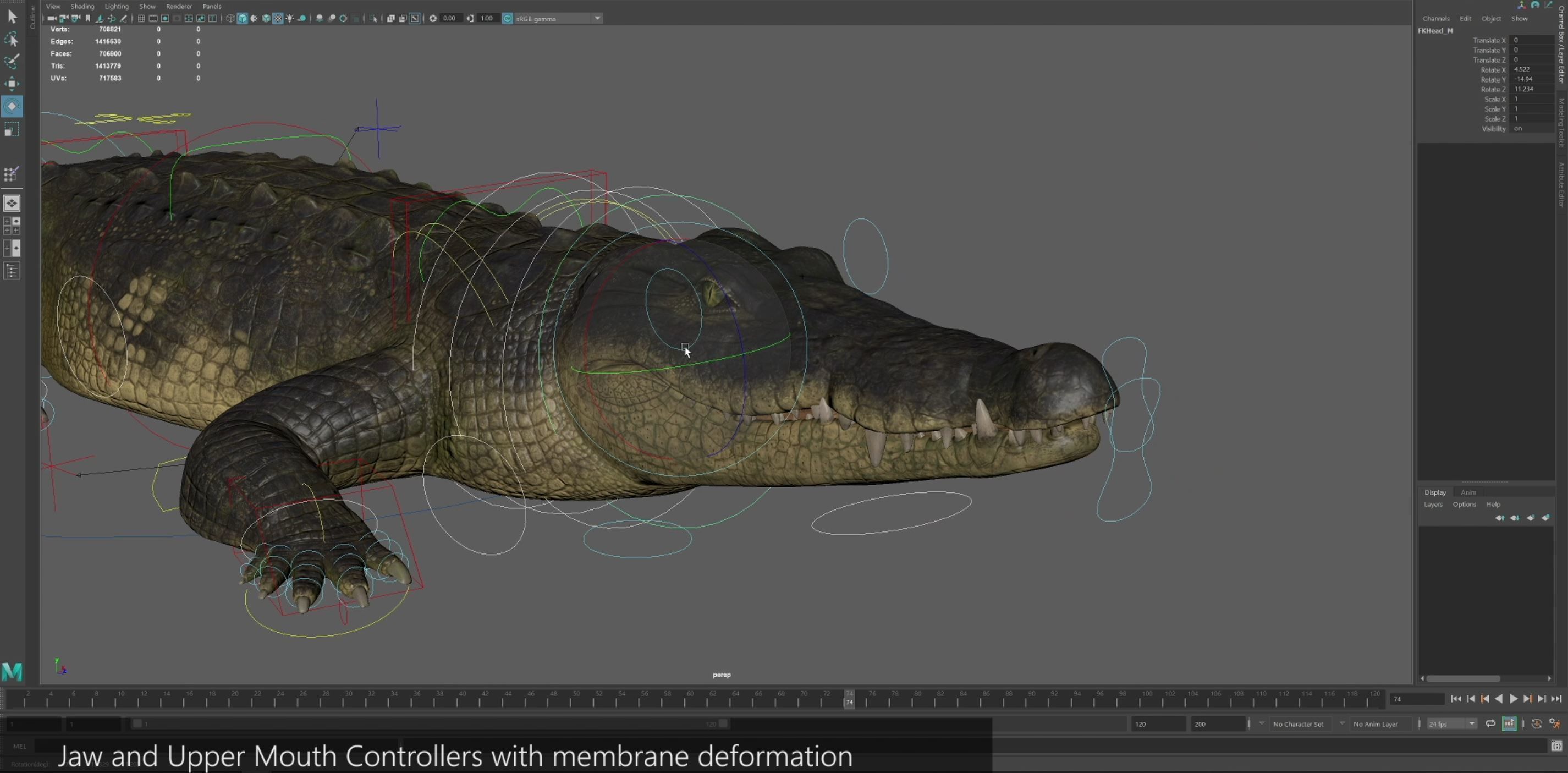 Realistic Crocodile Rig 3D model_29