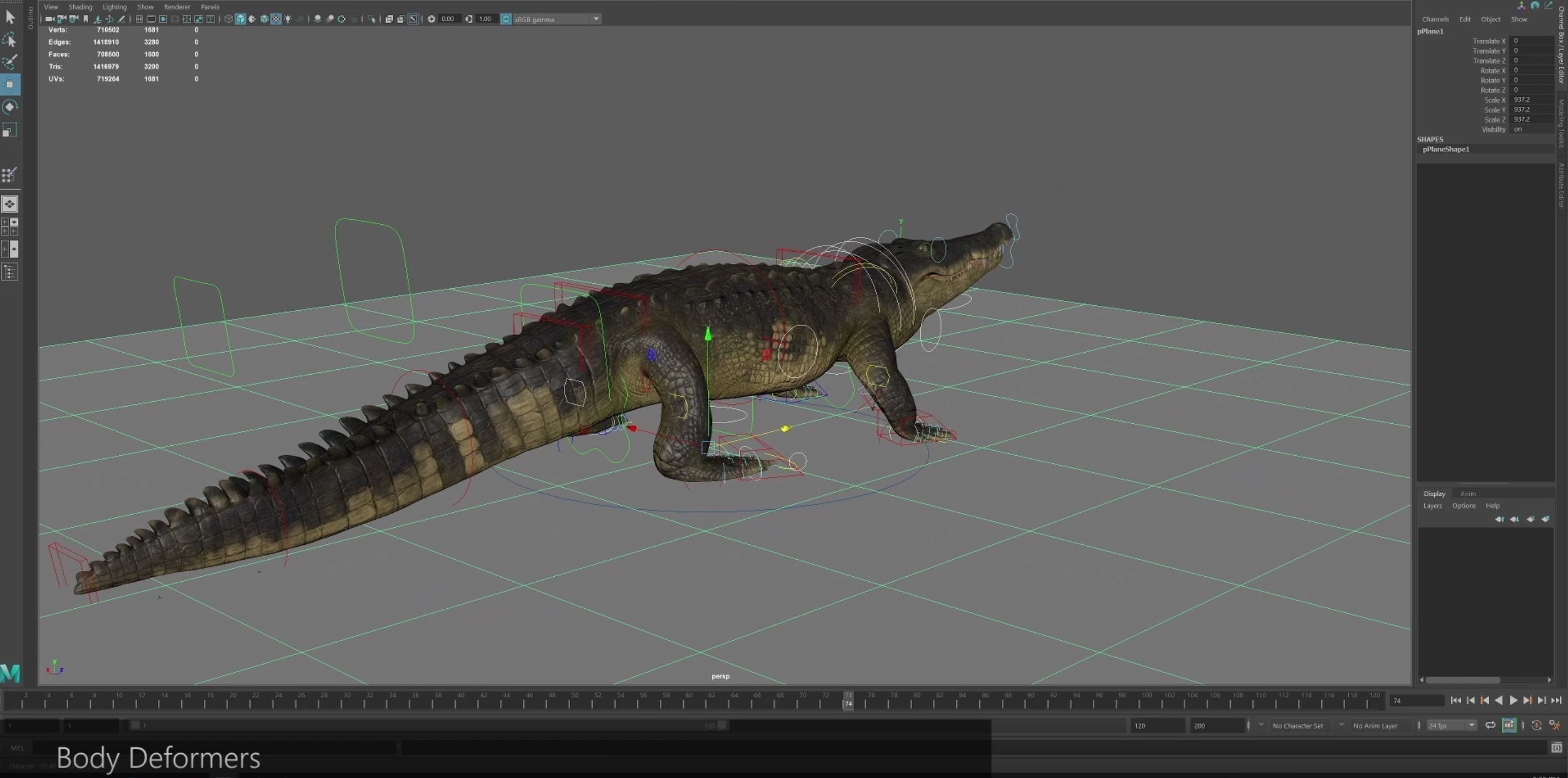 Realistic Crocodile Rig 3D model_15