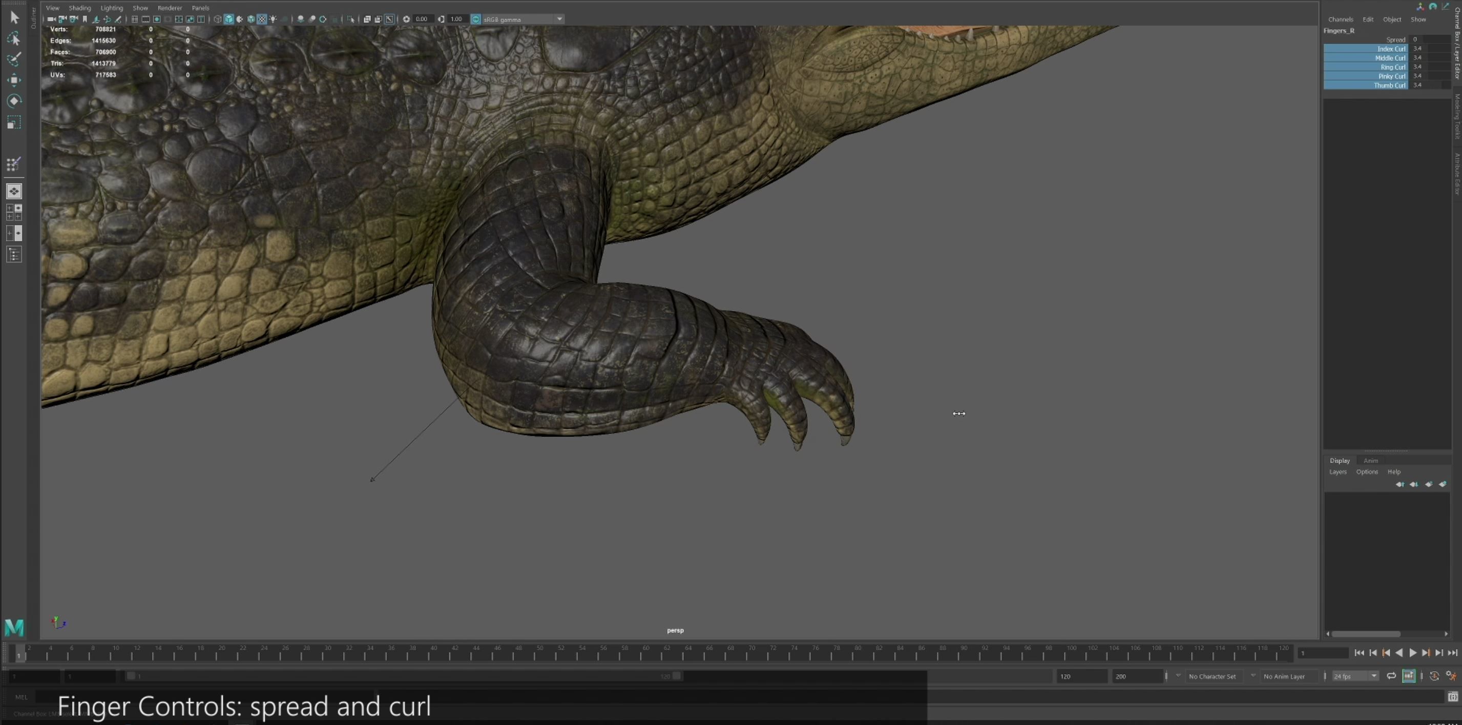 Realistic Crocodile Rig 3D model_17