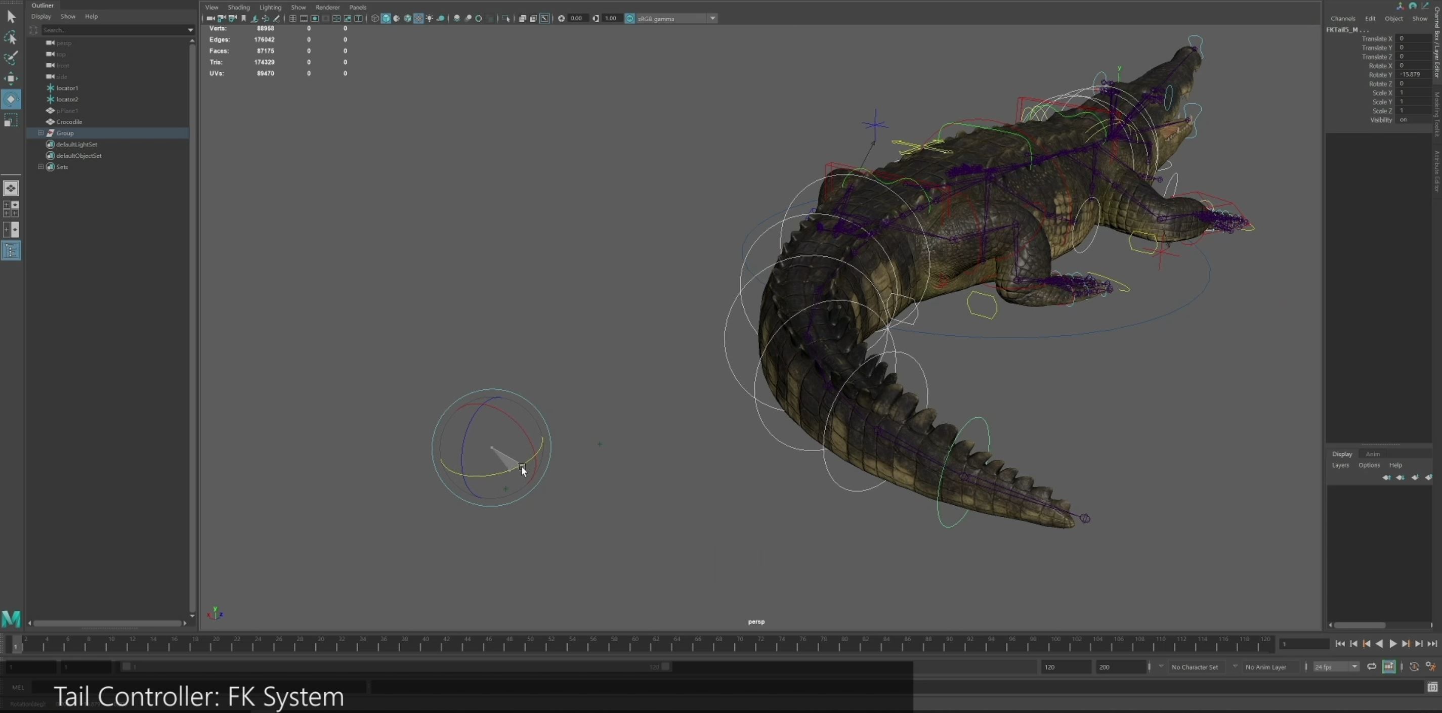 Realistic Crocodile Rig 3D model_34