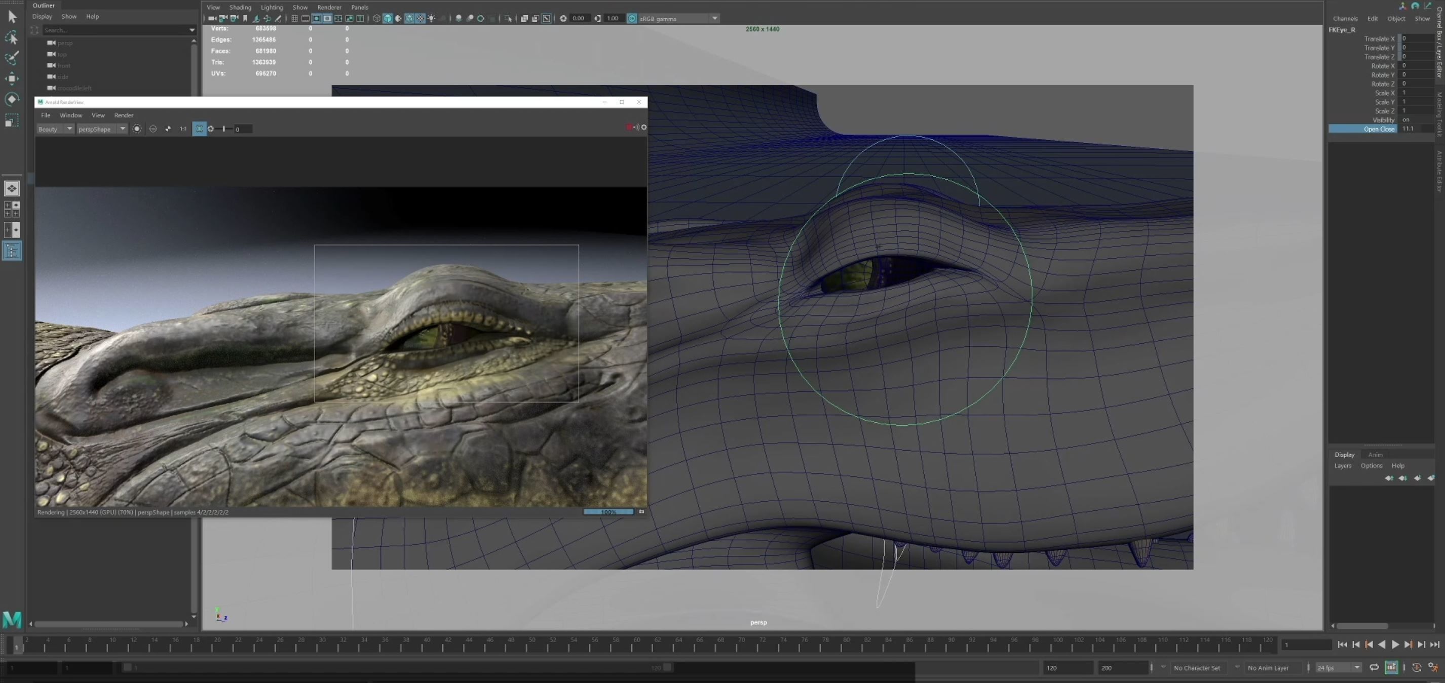 Realistic Crocodile Rig 3D model_20