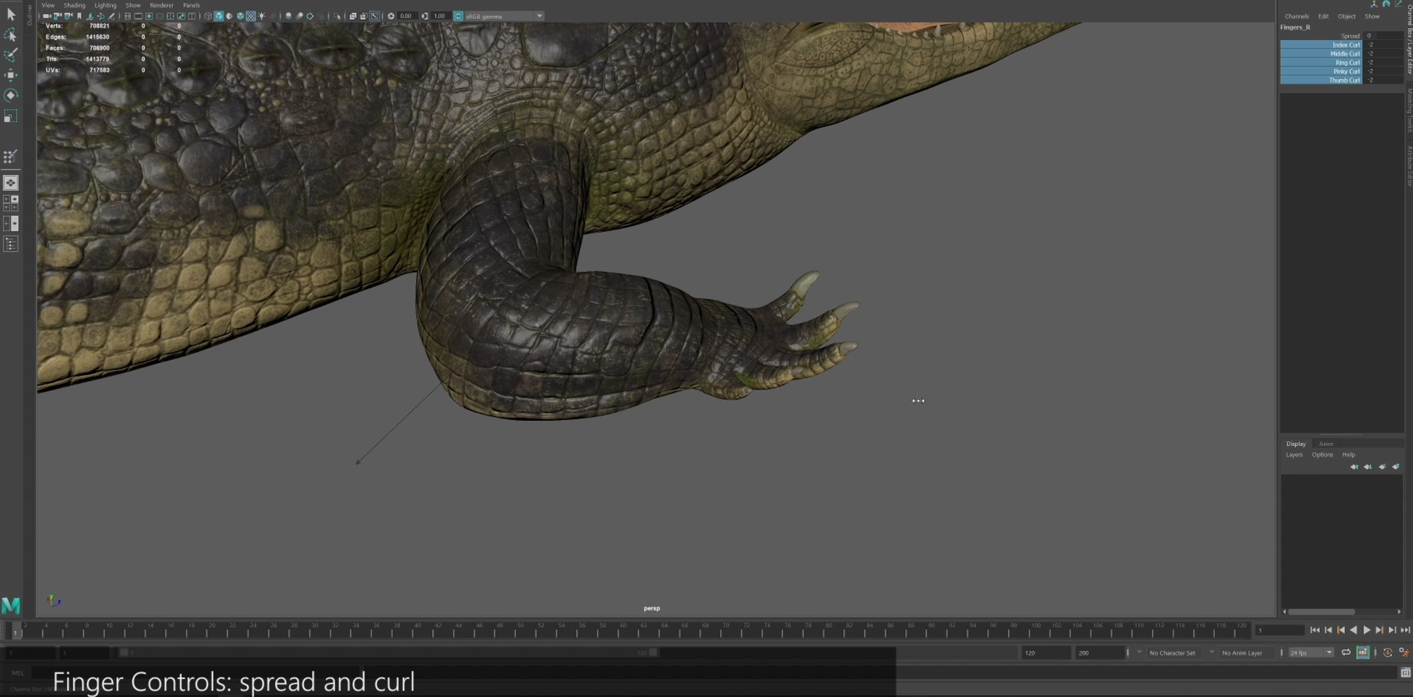 Realistic Crocodile Rig 3D model_16