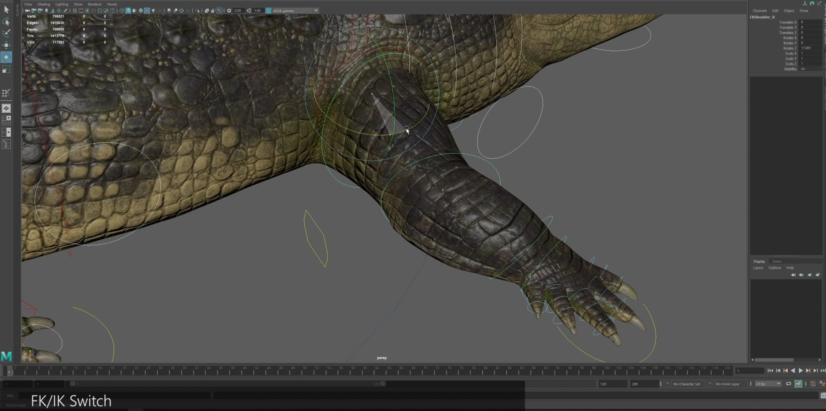 Realistic Crocodile Rig 3D model_26